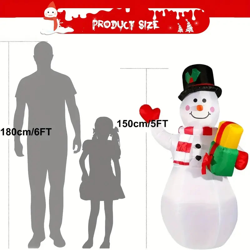 5FT Rotating Christmas Inflatable Snowman Decoration with 360° Colorful LED Lights Professional Online