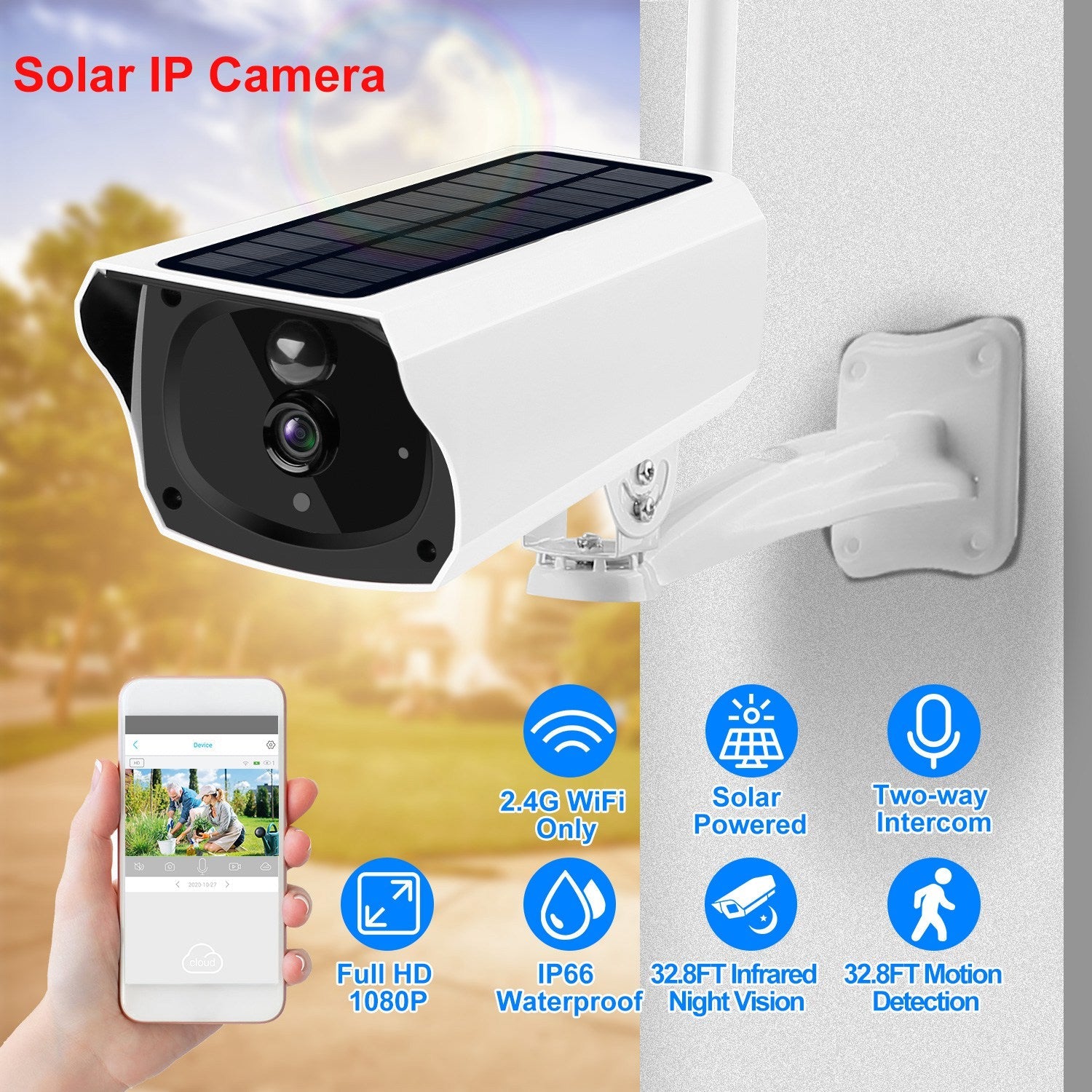 1080P Solar Powered Wifi IP Camera Shop For Sale