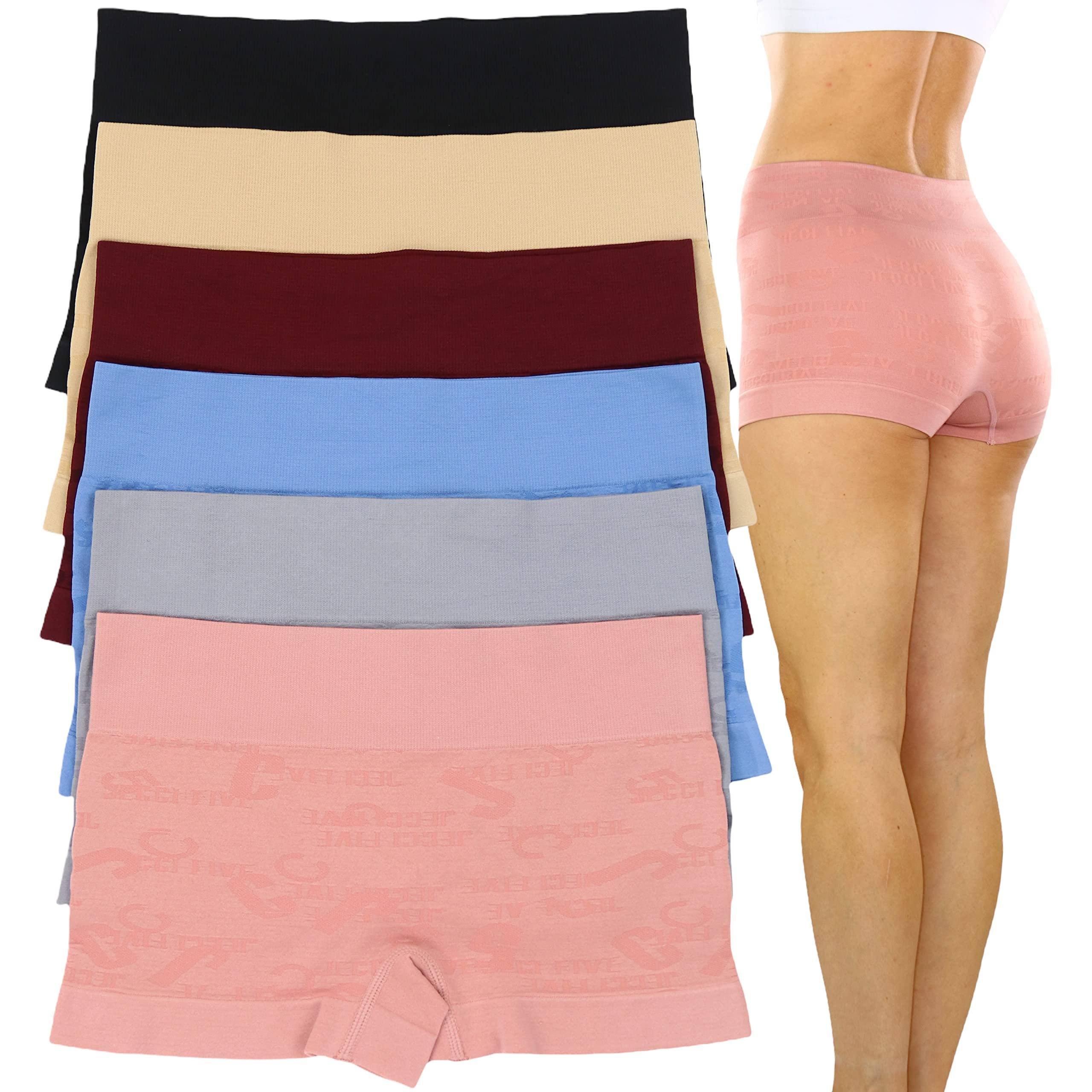 6-Pack: Women's Stretch Microfiber Cheeky Boyshort Panties Cheap Factory Outlet