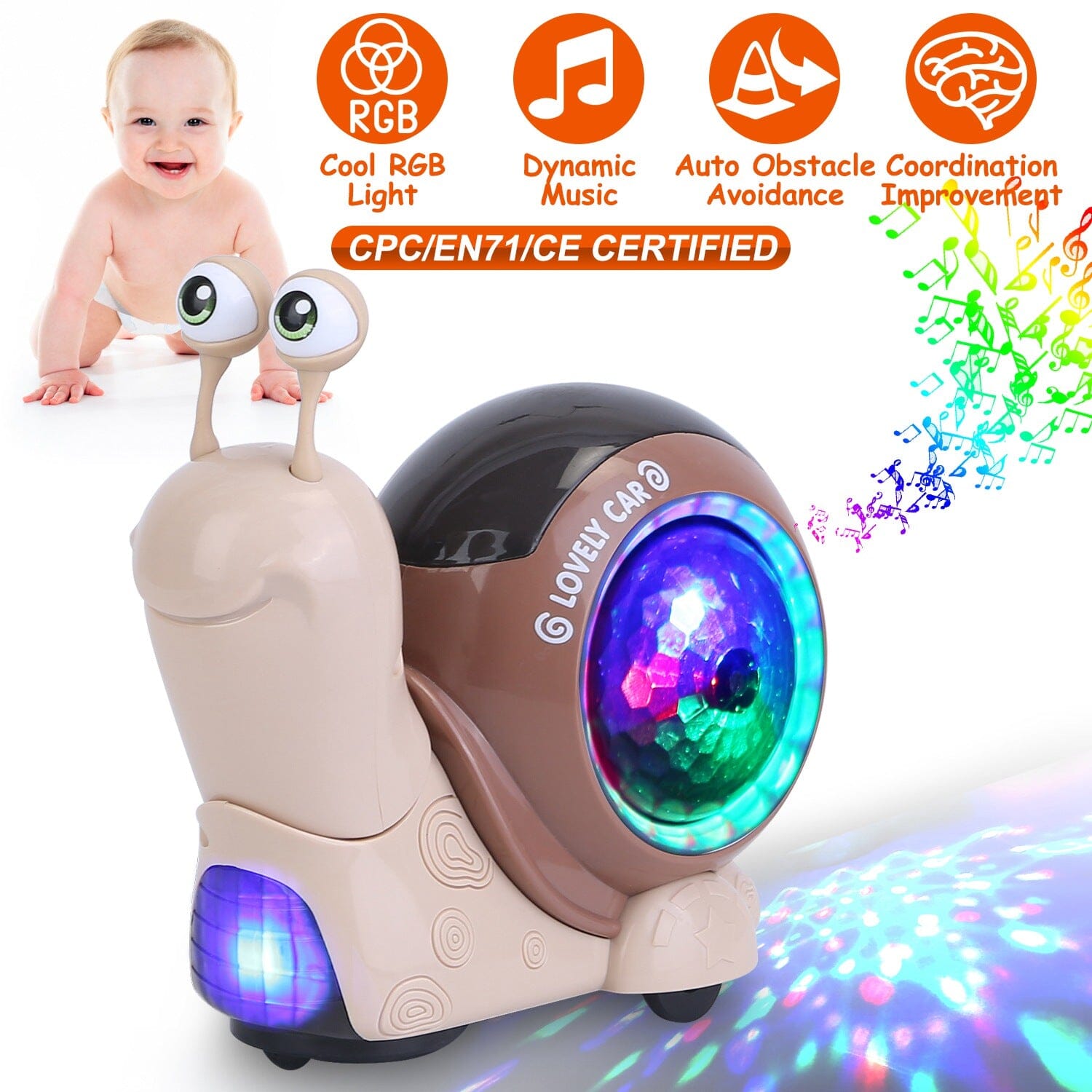 Infant Interaction Toy Automatic Obstacle Avoidance with Music Collections Cheap Pice