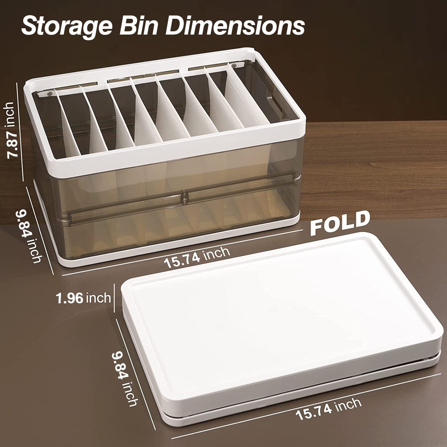 3-Pack: Foldable Storage Bin with Lid Stackable Plastic Closet Organizer Clearance Get To Buy