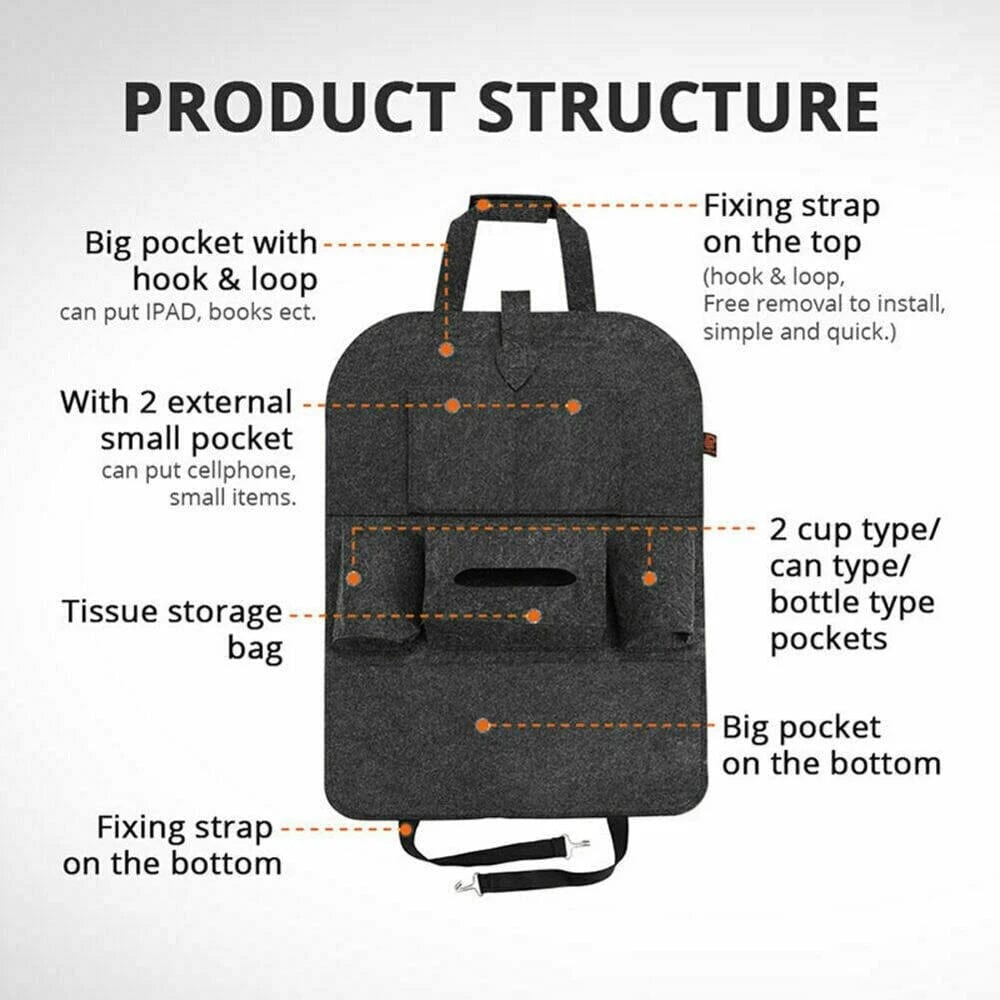 2-Pack: Car Seat Back Storage Bag Multifunctional Adjustable Backseat Storage Bag Latest Collections