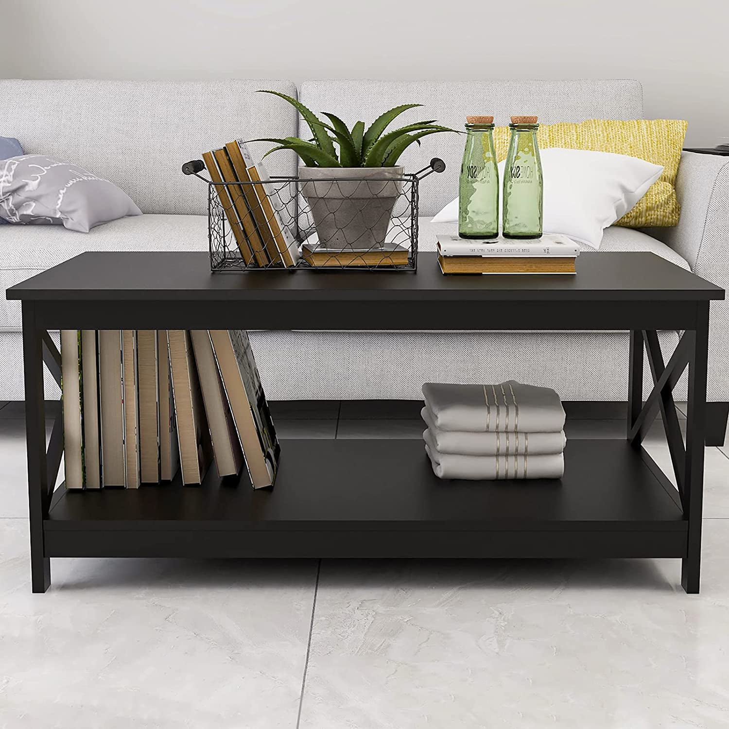 Lecut 39.56” L Concise Style Coffee Table Oxford Console Table Stockist Online