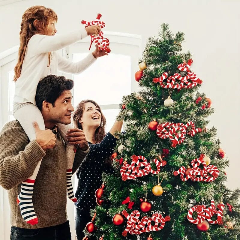 6-Pieces: Red White Candy Christmas Tree Decorations Genuine Cheap Online