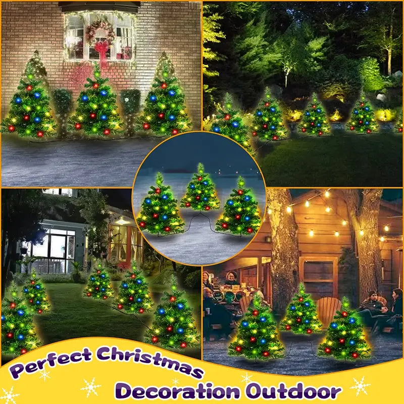2-in-1 Solar Christmas Tree Lawn Light Sale High Quality