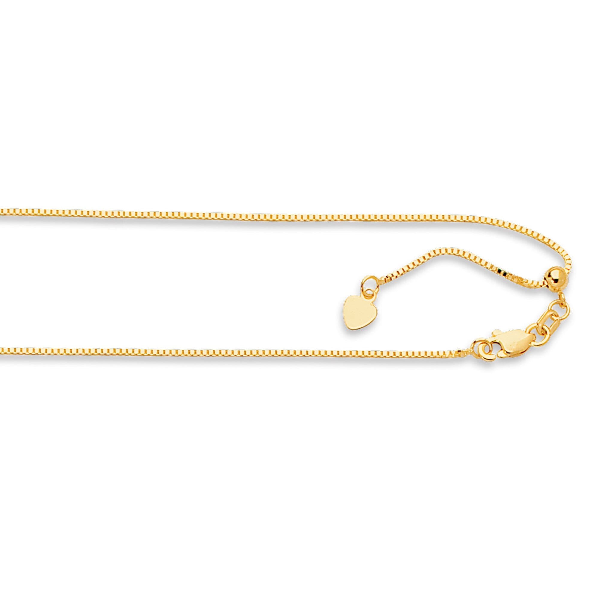 1.2MM Solid Adjustable Box Chain Real 14K Yellow Gold Up to 22 Clearance Pick A Best