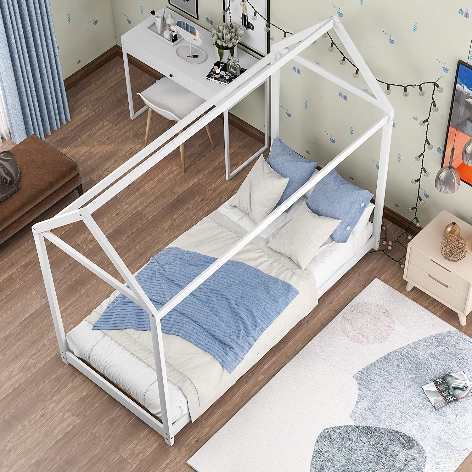 Kids House Bed Frame Twin Floor Bed Clearance Best Seller