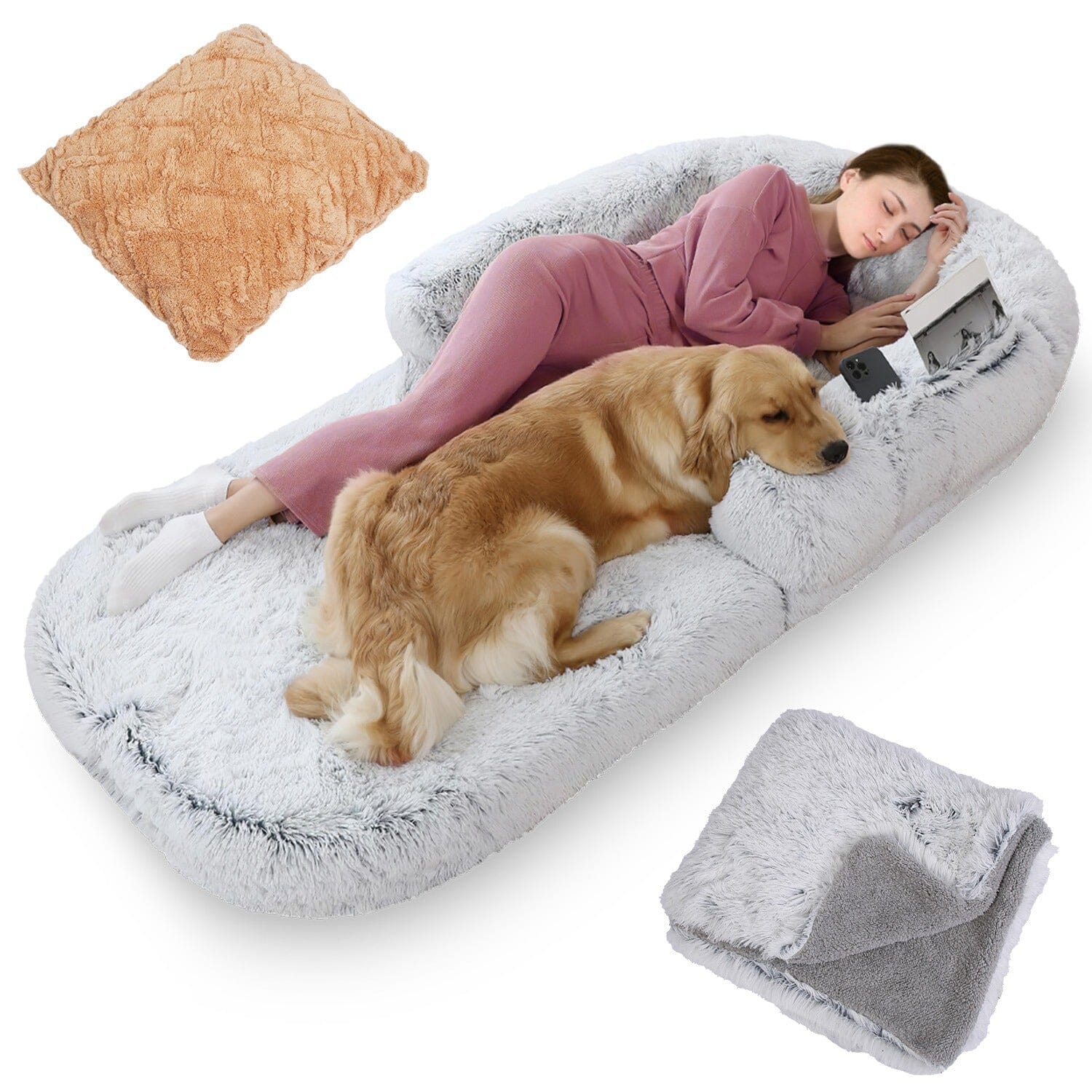 Napping Human-Sized Dog Bed Machine Washable Zipped Removable Cover Cheap Sale Many Kinds Of