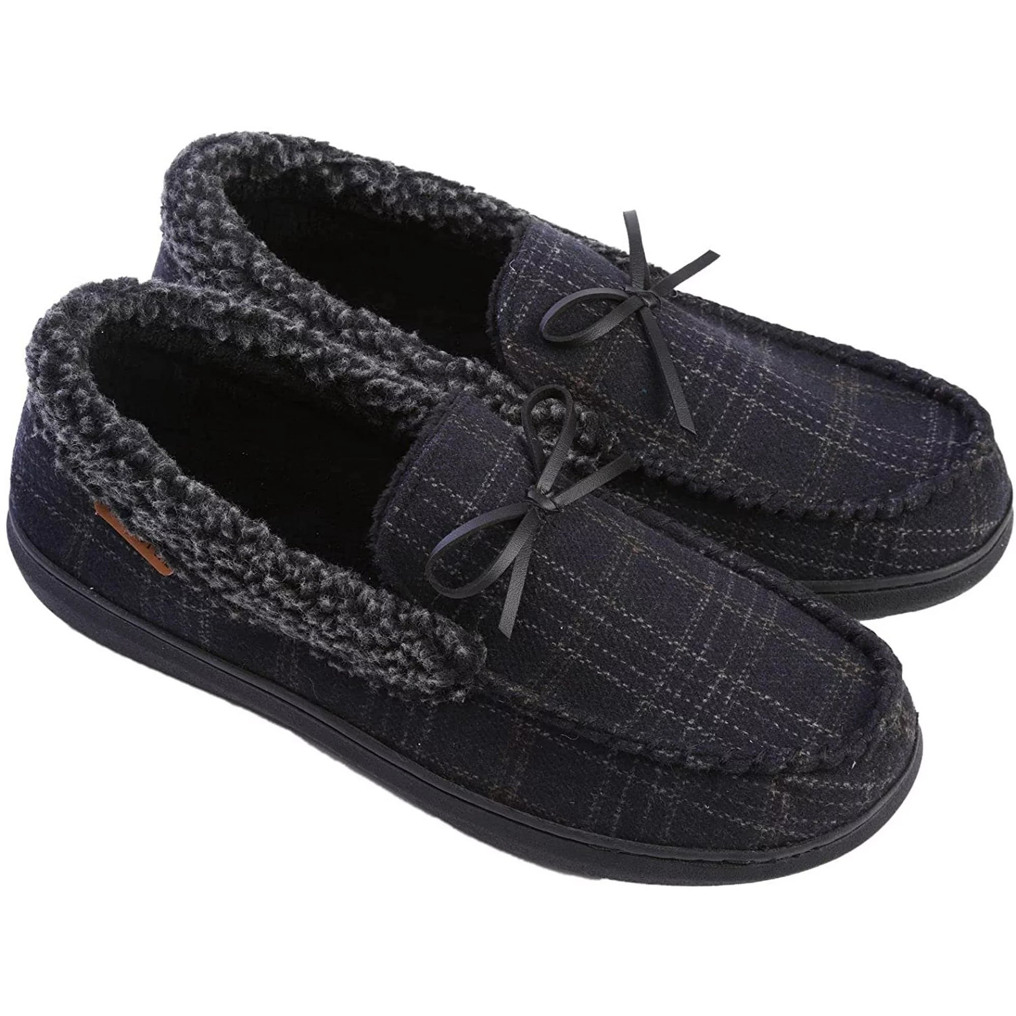 Men's Slippers Moccasin Plush Lined House Shoes Fuzzy Furry Clearance Perfect