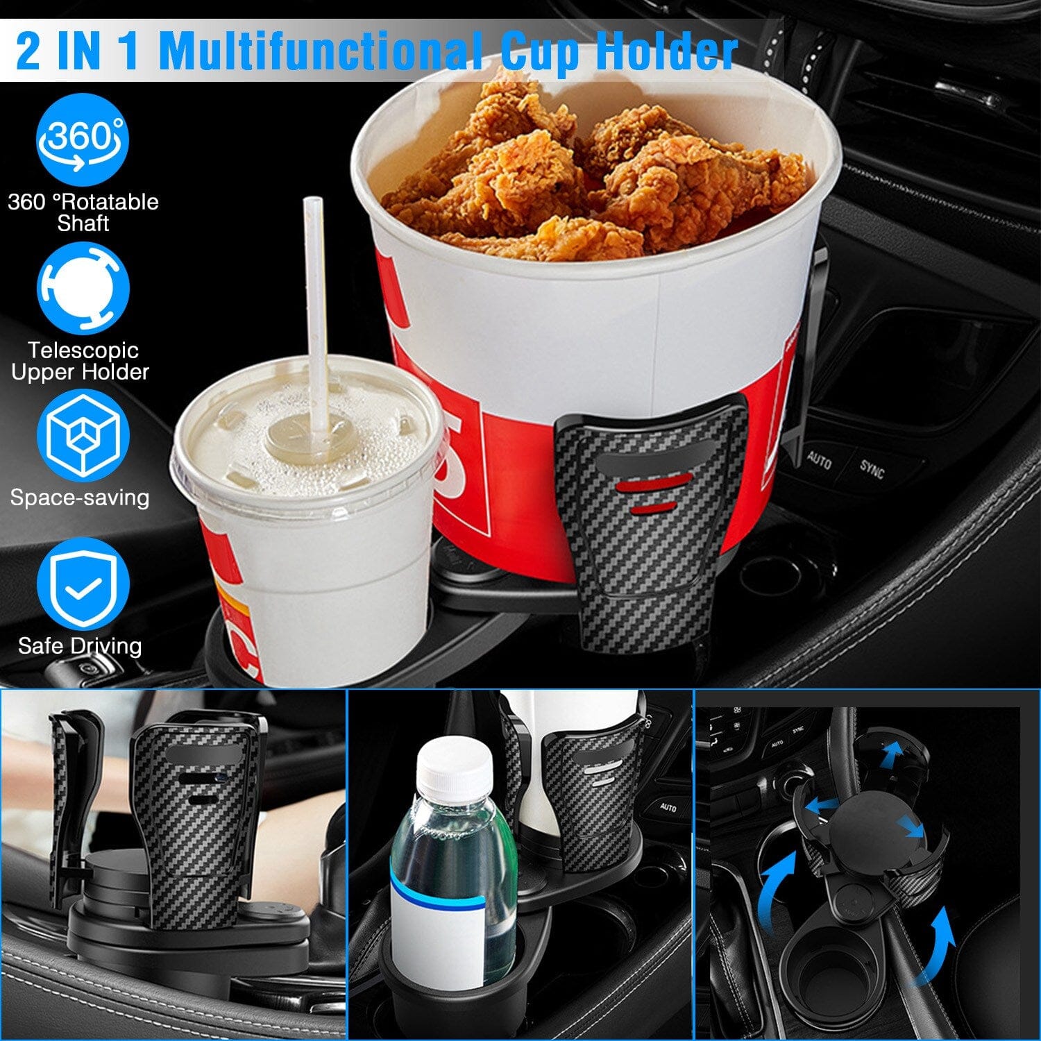 2-in-1 Universal Car Cup Mount Holder Collections For Sale