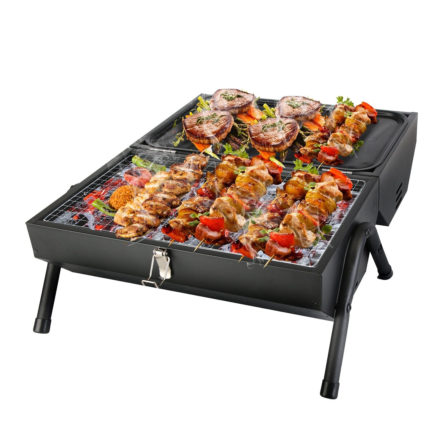 Portable Charcoal Two Sides Folding BBQ Grill Outlet Locations Cheap Pice