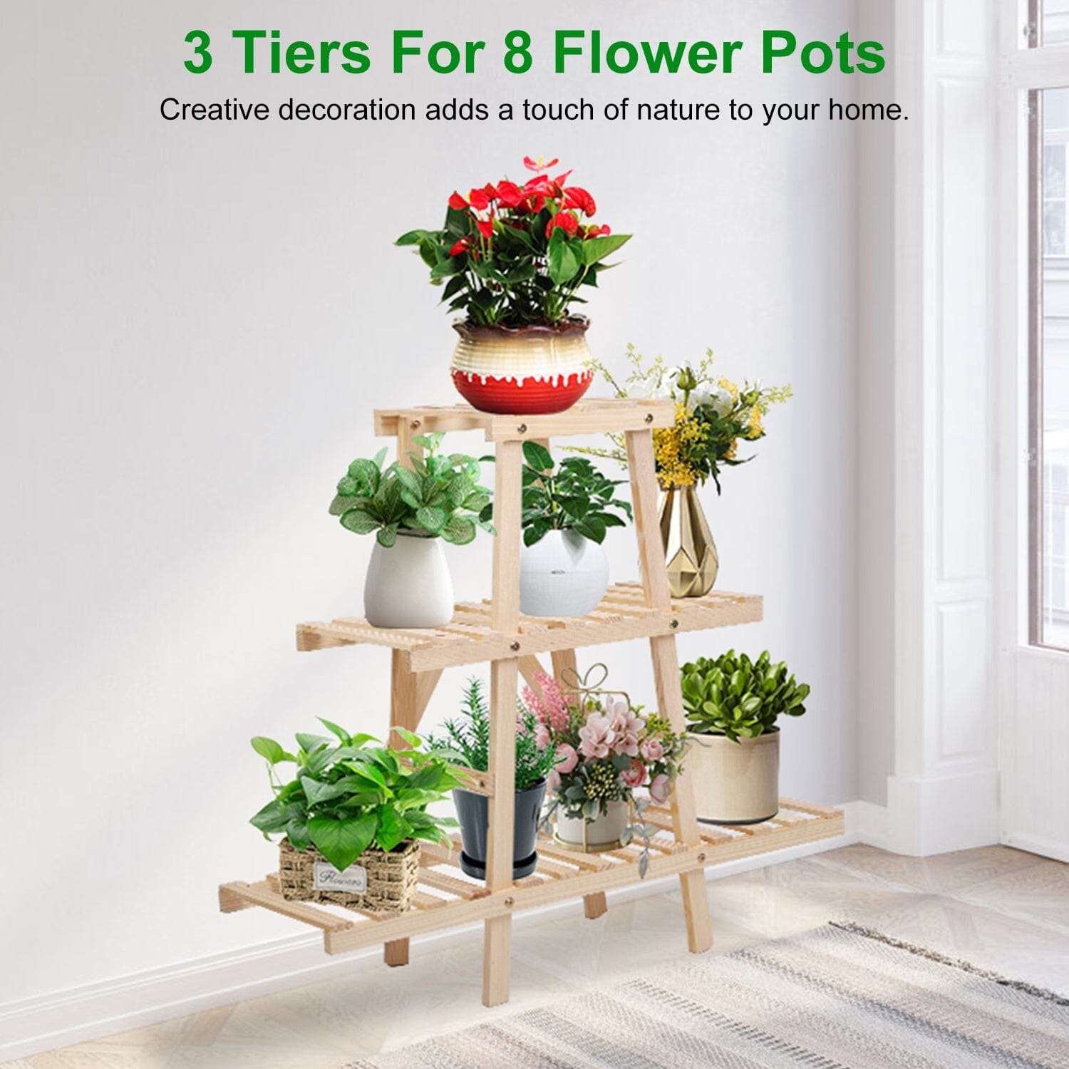 3-Tier Potted Flower Shelf Multi-tier Flower Pot Rack Holder Triangle Ladder Pay With Visa Cheap Pice