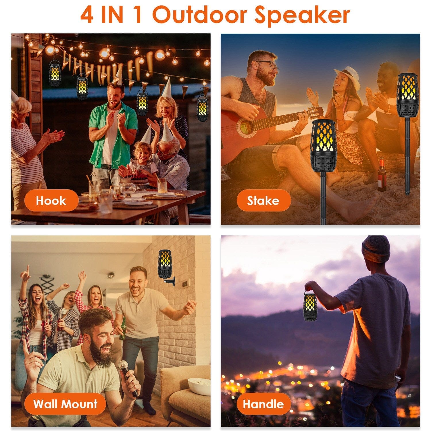 4-in-1 Wireless 5.3 IPX5 Waterproof Outdoor Speaker Visit New Sale Online