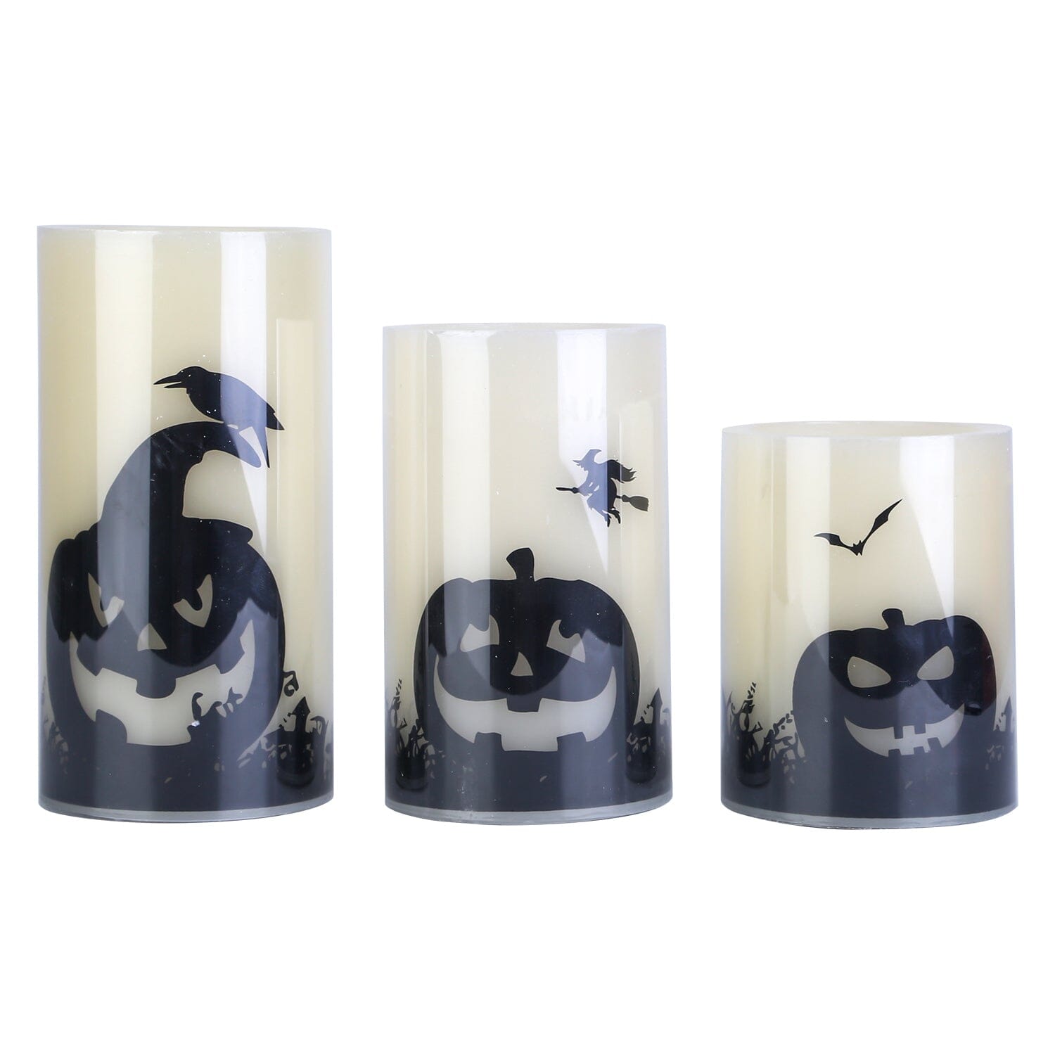 3-Pack: Halloween Battery Operated Flameless Candle Lamp with Timer Setting Sale Explore