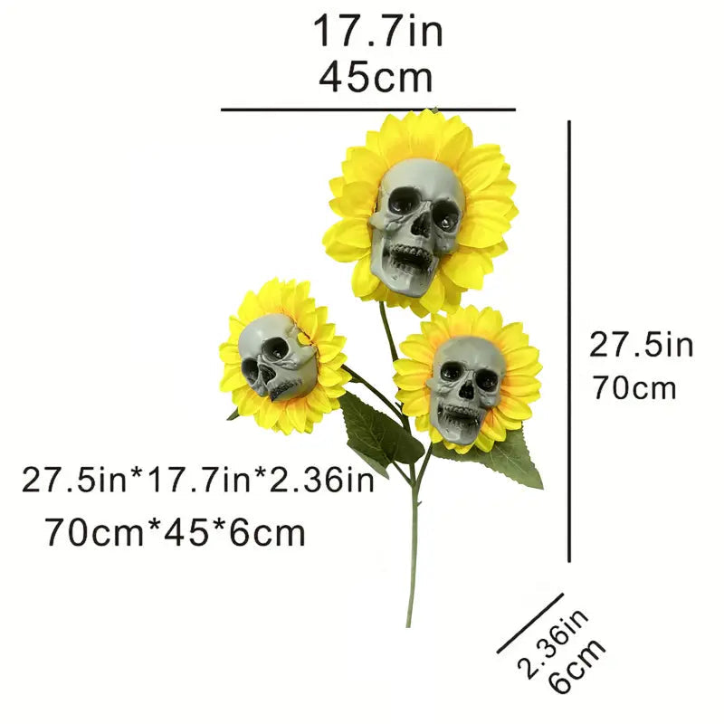 Halloween Sunflower Skull Head Garden Decoration Free Shipping Big Discount