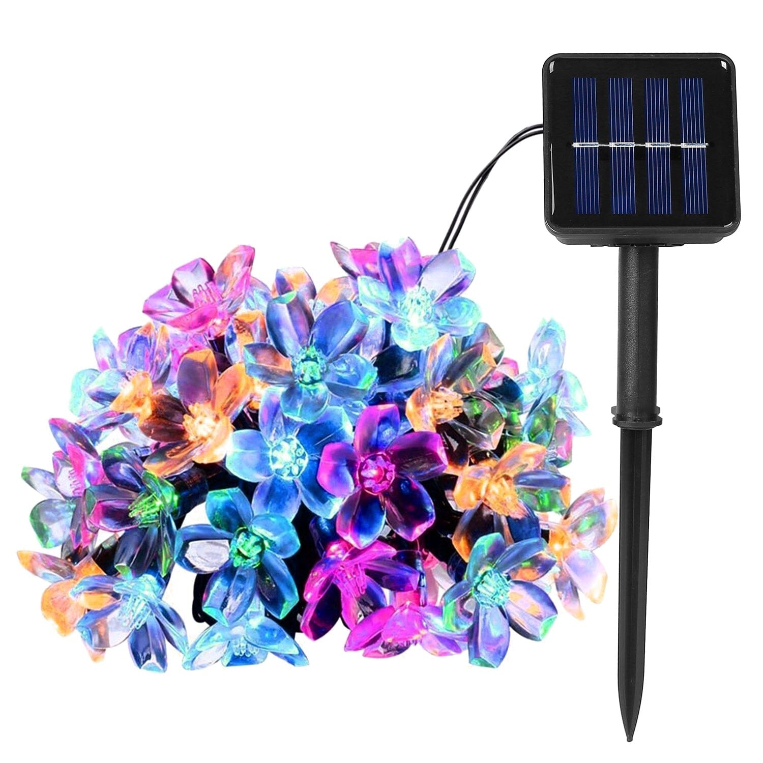 2-Pieces: Solar Power String Lights 50 LED Beads Fairy Sakura Flower Manchester Great Sale Online