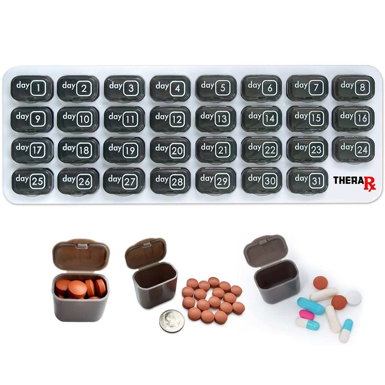 31 Day Monthly Pill And Vitamin Organizer With Large Removable Pods Discount Explore