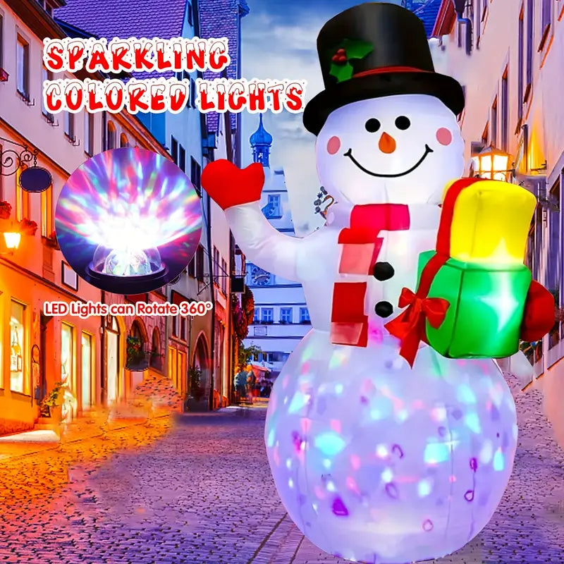 5FT Rotating Christmas Inflatable Snowman Decoration with 360° Colorful LED Lights Professional Online