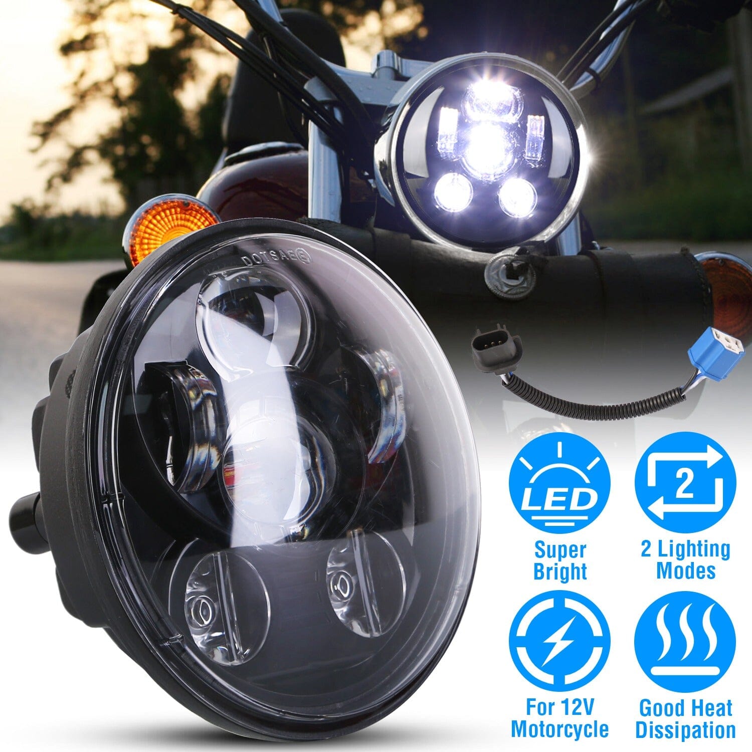 5.75-Inch LED Motorcycle Headlight Cheapest Pice Sale Online