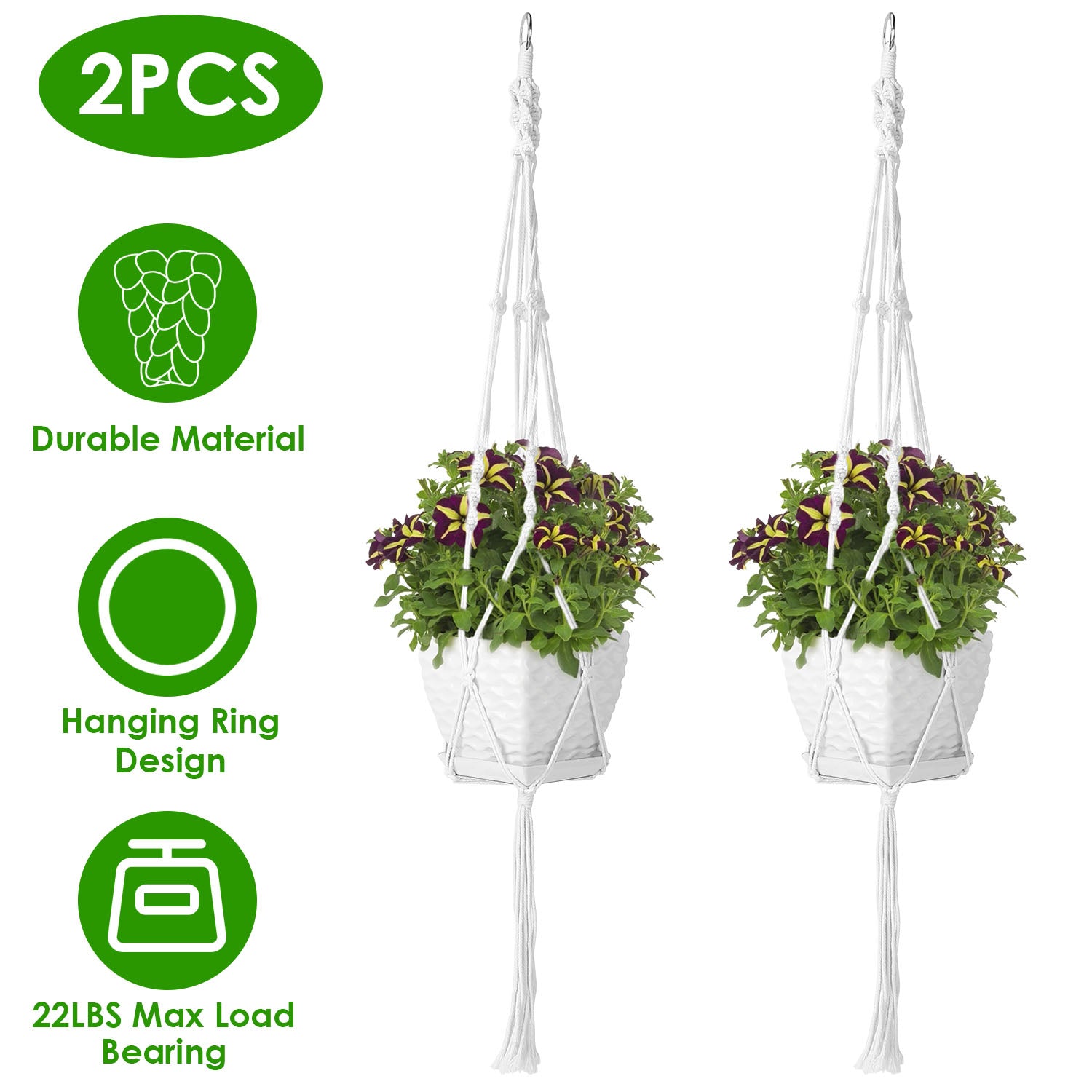 2-Piece: Plant Hanger Flowerpot Net Bag Cheap Sale Brand New Unisex