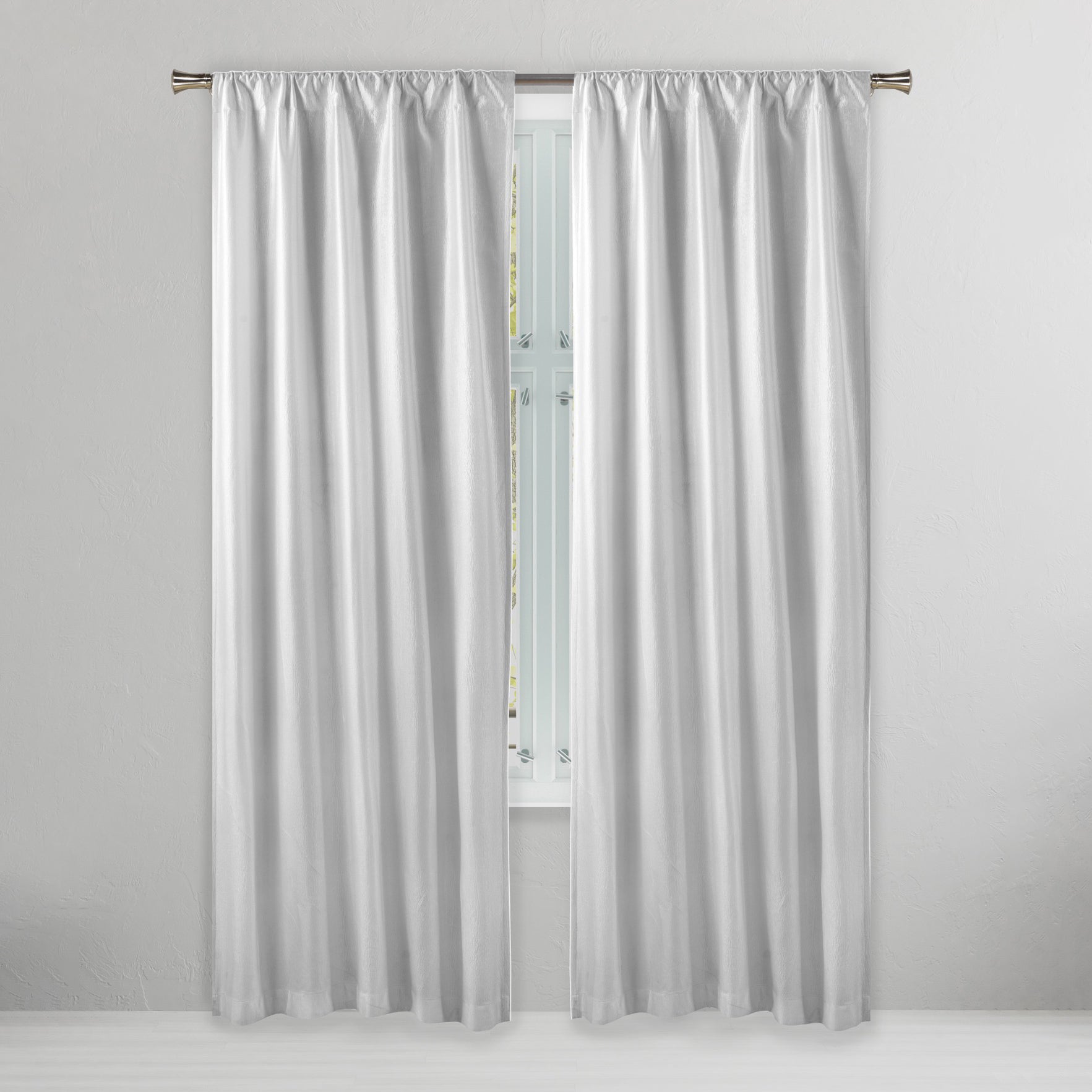 Set of 2: Embossed Crinkie Semi-Sheer Window Curtain Pair Panel For Cheap Pice