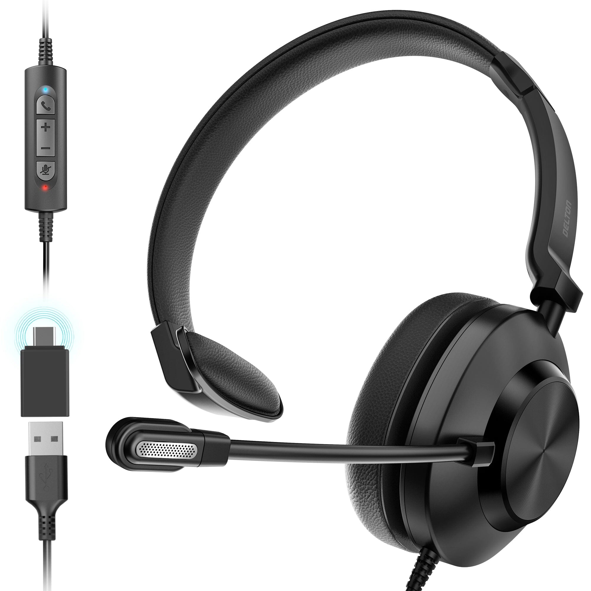 Delton 30Y Professional Wired Mono Computer Headset with Dual Noise Canceling Microphone Cheap Sale Visit