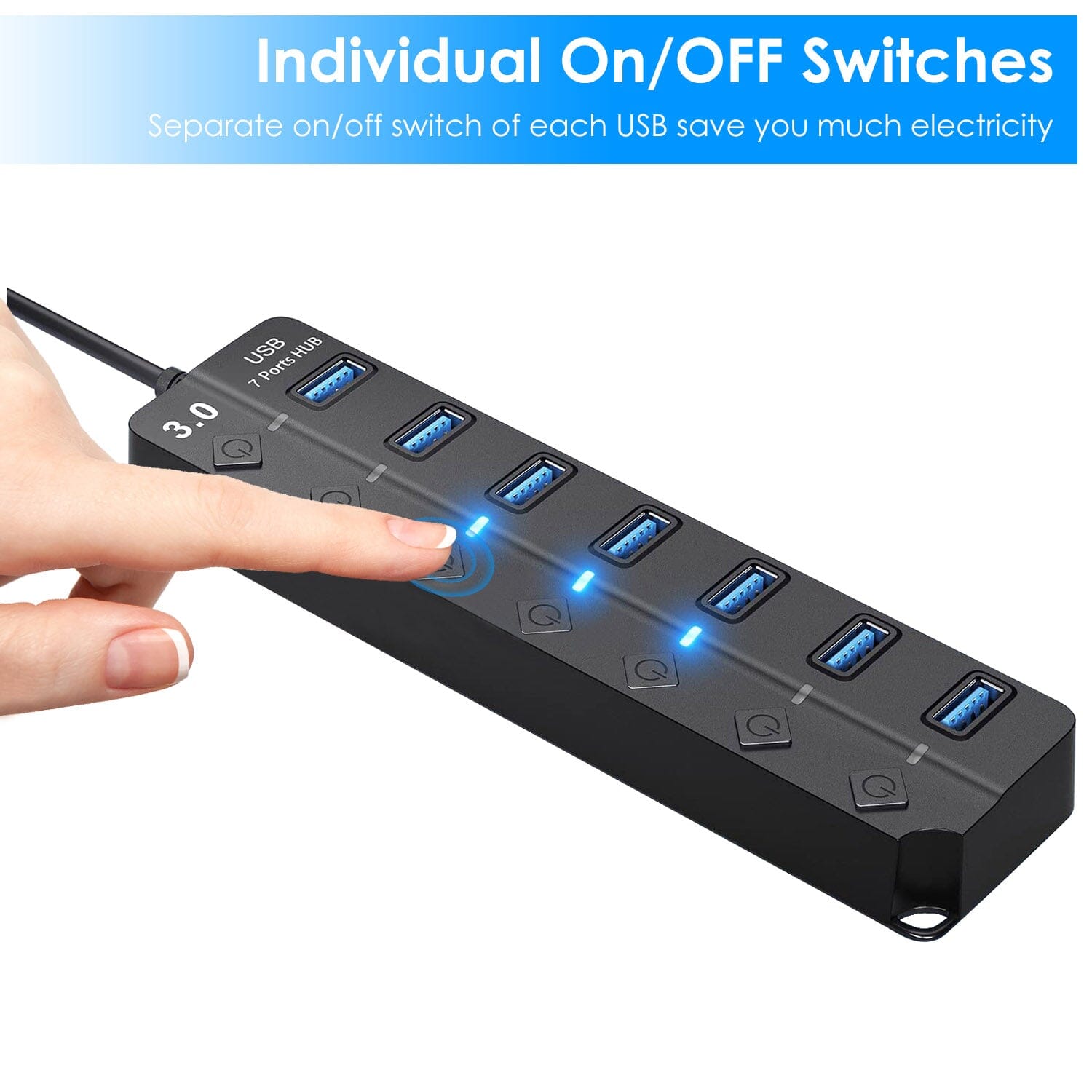 USB 3.0 HUB 7 Ports High Speed 5Gbps USB Splitter Geniue Stockist For Sale