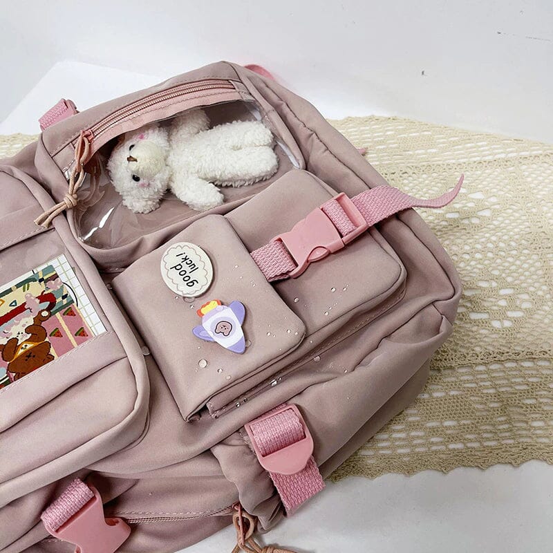 Cute Waterproof Multi-Pocket Women Backpacks with Bear Doll Clearance Good Selling