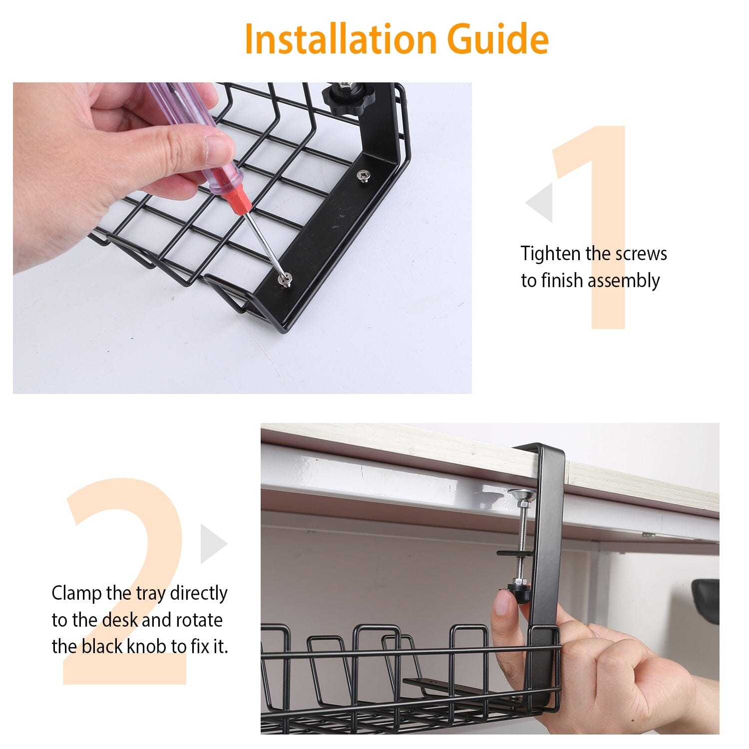 Under Desk Cable Management Tray 15.2in No Drill Desk Cable Cord Organizer Professional Cheap Pice