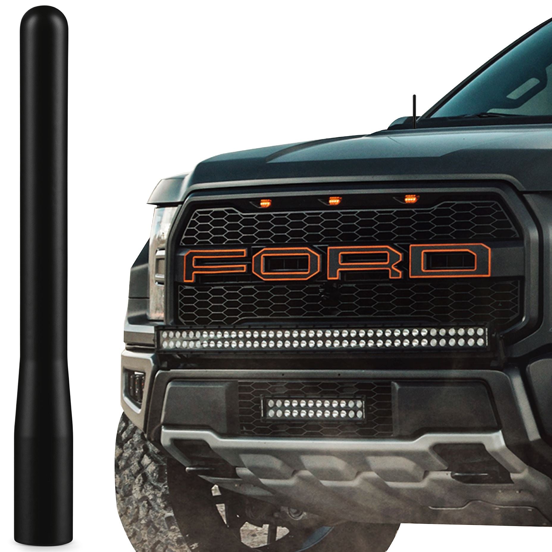 EcoAuto Antenna fits Ford F150 F250 F350 Super Duty, Bronco, Raptor & Dodge RAM Truck Short Antenna Sale Reliable