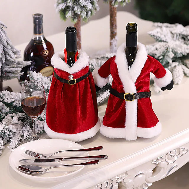 2-Pieces: Christmas Wine Bottle Cover Merry Christmas Decor Cheap Sale Footaction