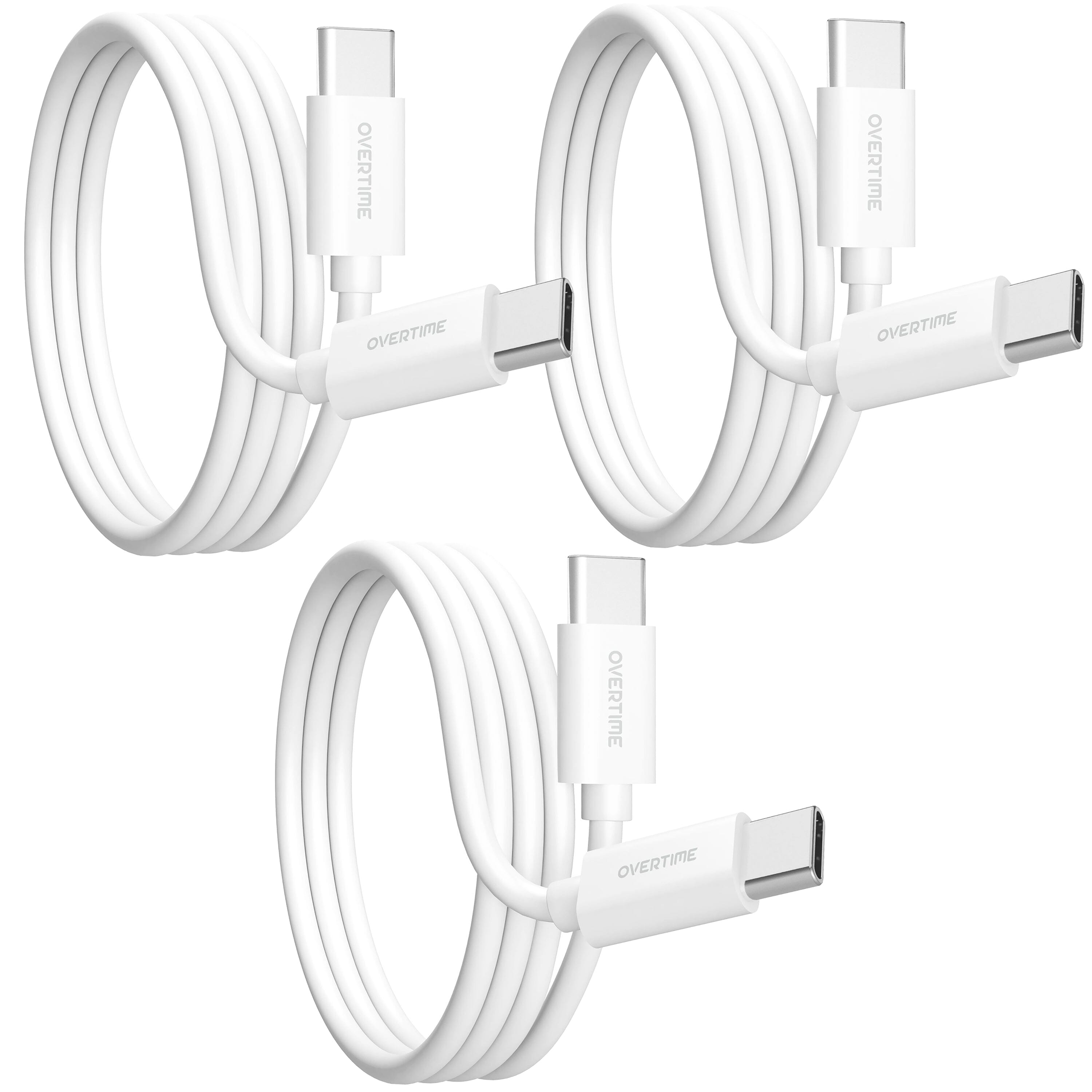 3-Pack: Overtime USB-C to USB-C Charging Cable New Arrival Cheap Pice