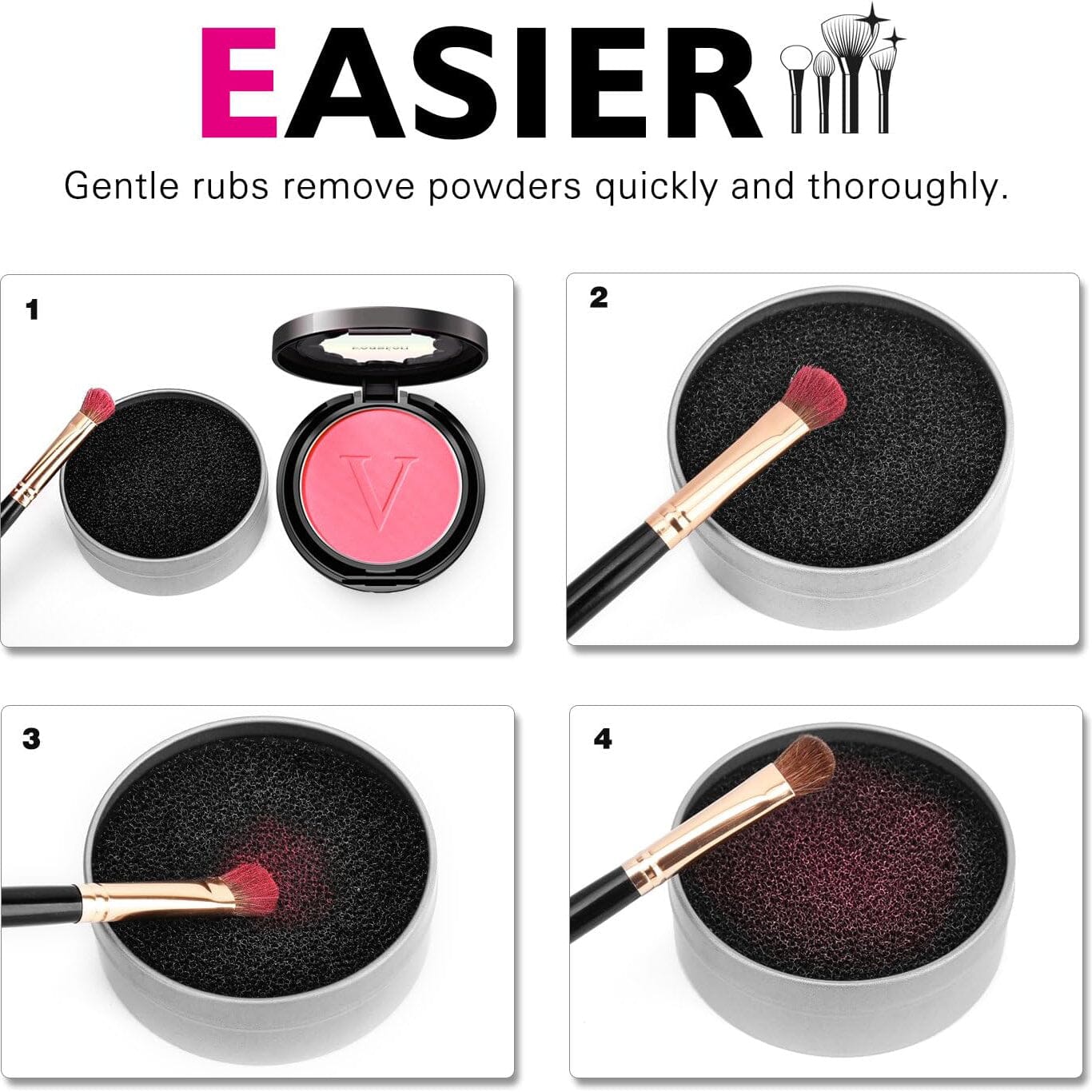 3-Pack: Luxspire Makeup Brush Cleaner Quick Wash Sponge Remover Color Free Shipping For Nice