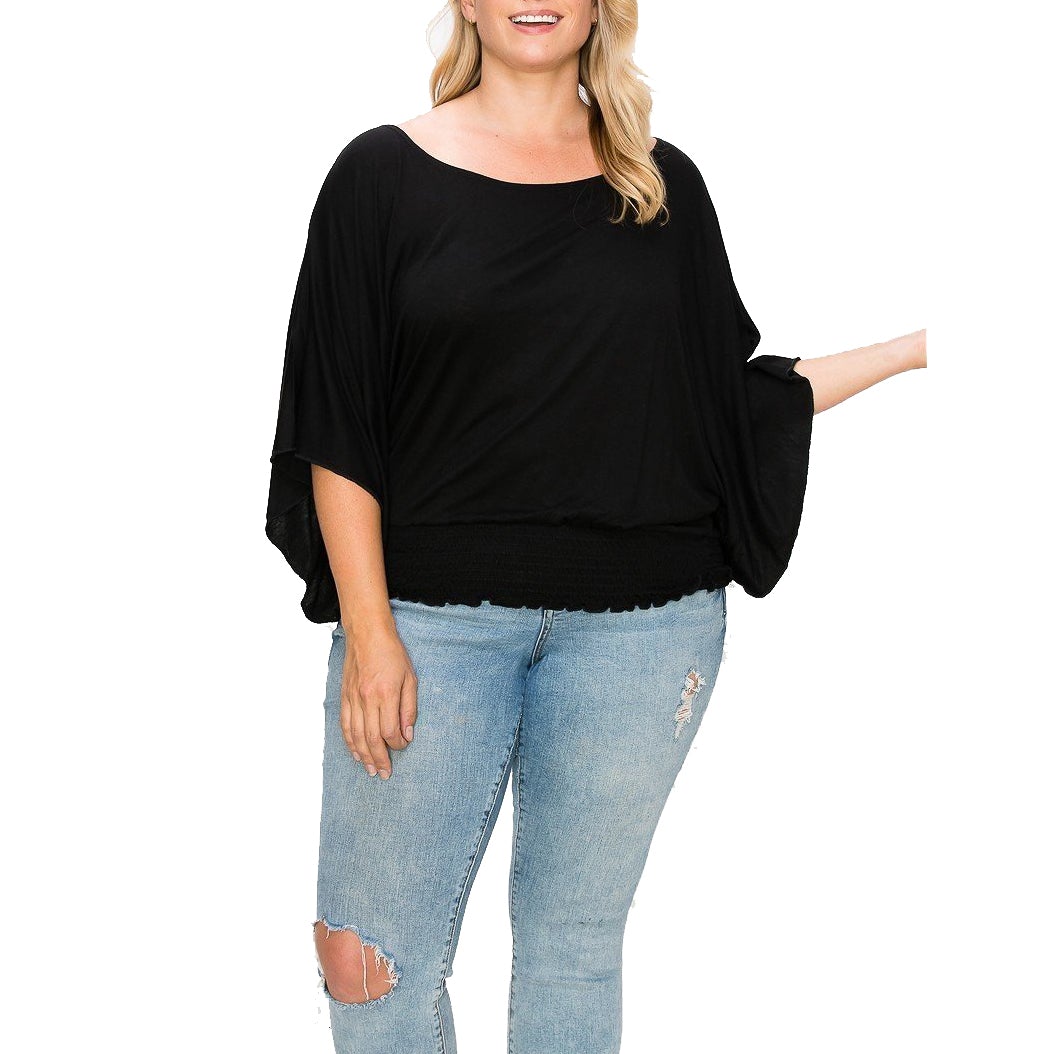 Solid Top Featuring Flattering Wide Sleeves Sale Cheap Online