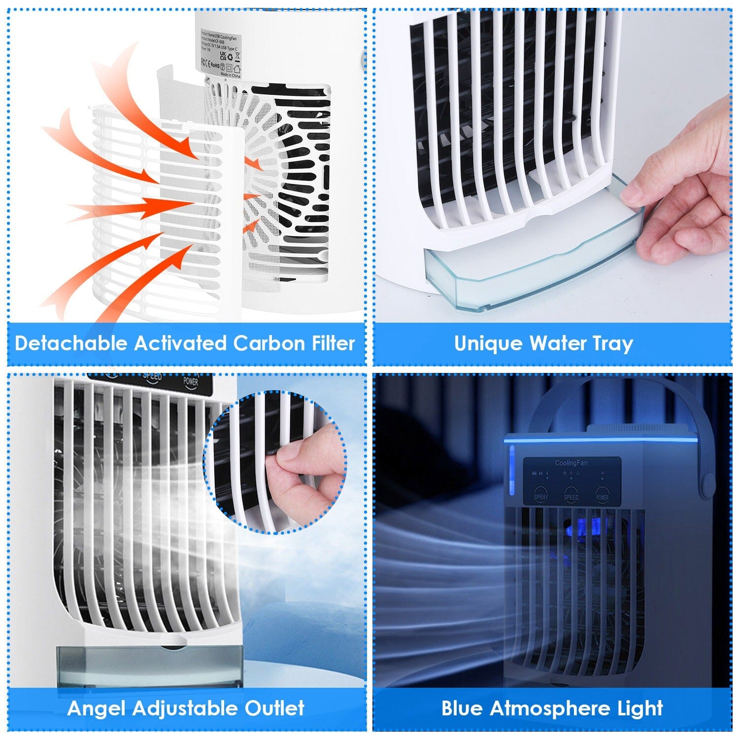 Portable Air Conditioner Fan Evaporative Humidifier 3 Speed Spray Cheap Sale Good Selling