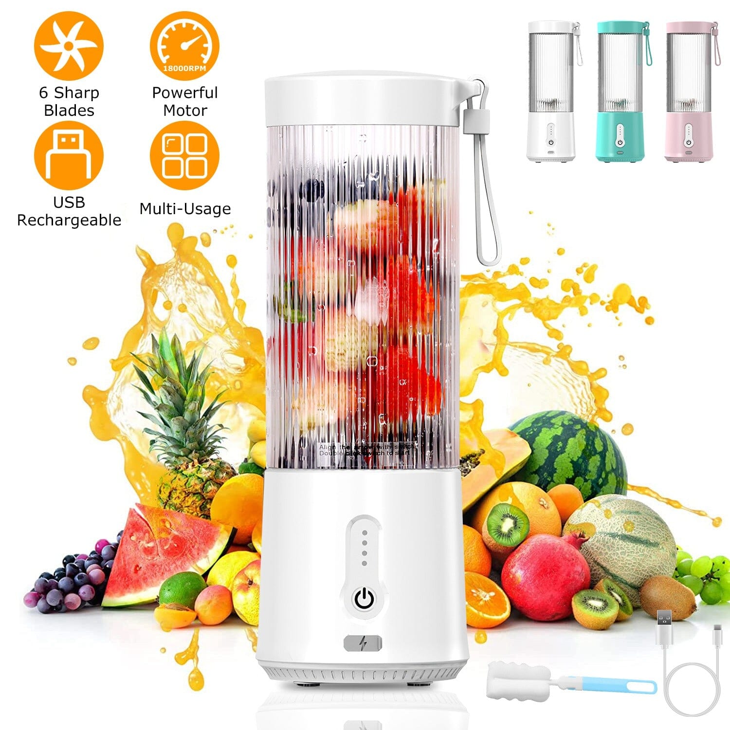 450ml Rechargeable Fruit Blender with 6 Blades Cheap Sale Sast