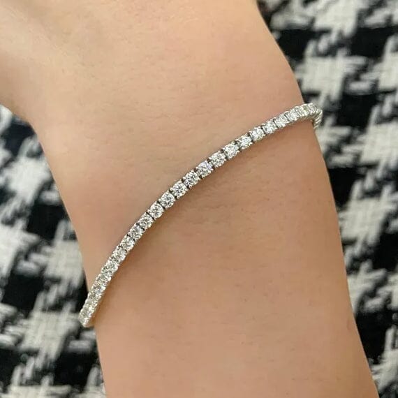 2 Ct TW Round-Cut Natural Diamond Tennis Bracelet 14K Gold 7 Women's Discount Collections
