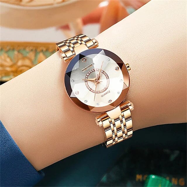 Women Golden and Silver Classic Quartz Watch Discount Low Shipping Fee
