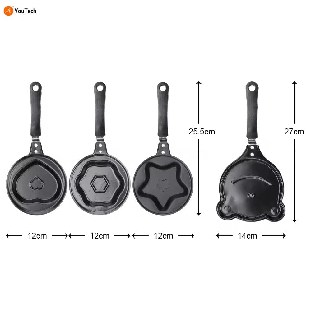 4-Piece Set: Breakfast Egg Omelet Pancake Flip Non-Stick Pan Clearance Sast