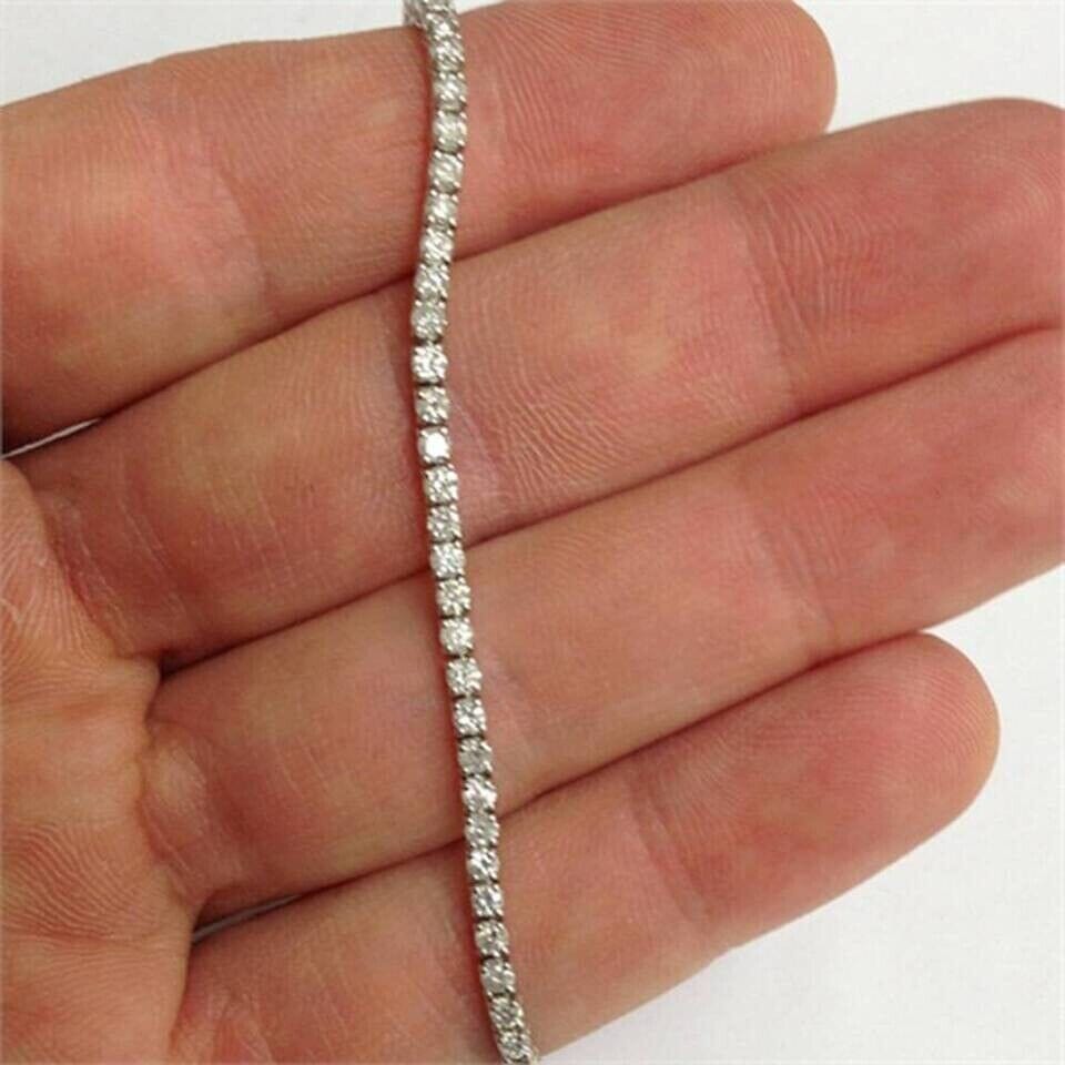 3.15ct. Round Cut Diamond Tennis Bracelet In 14k White Gold Pay With Paypal Cheap Pice