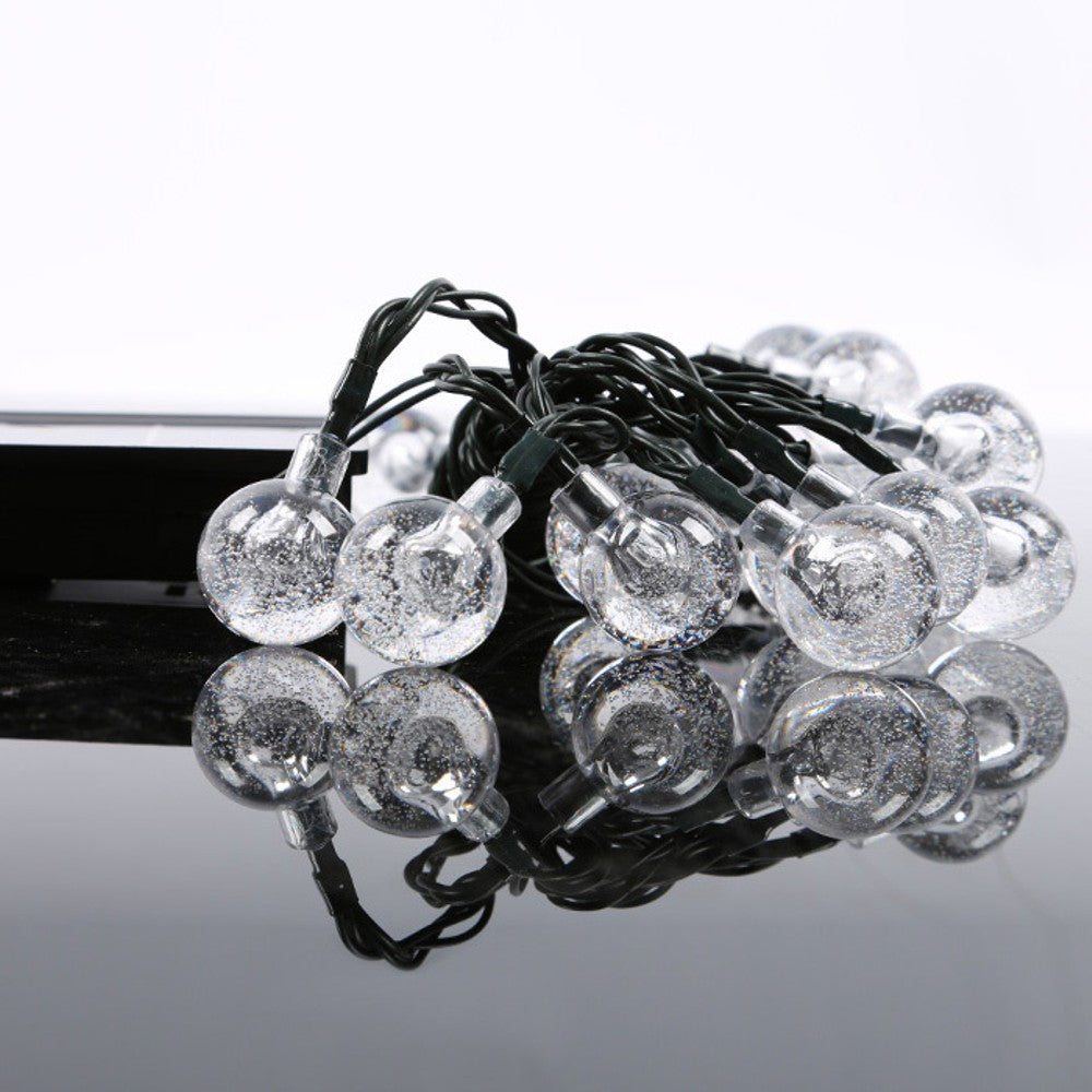 20 LED 16Ft Crystal Ball Solar String Lights Cheap Sale Footlocker Pictures