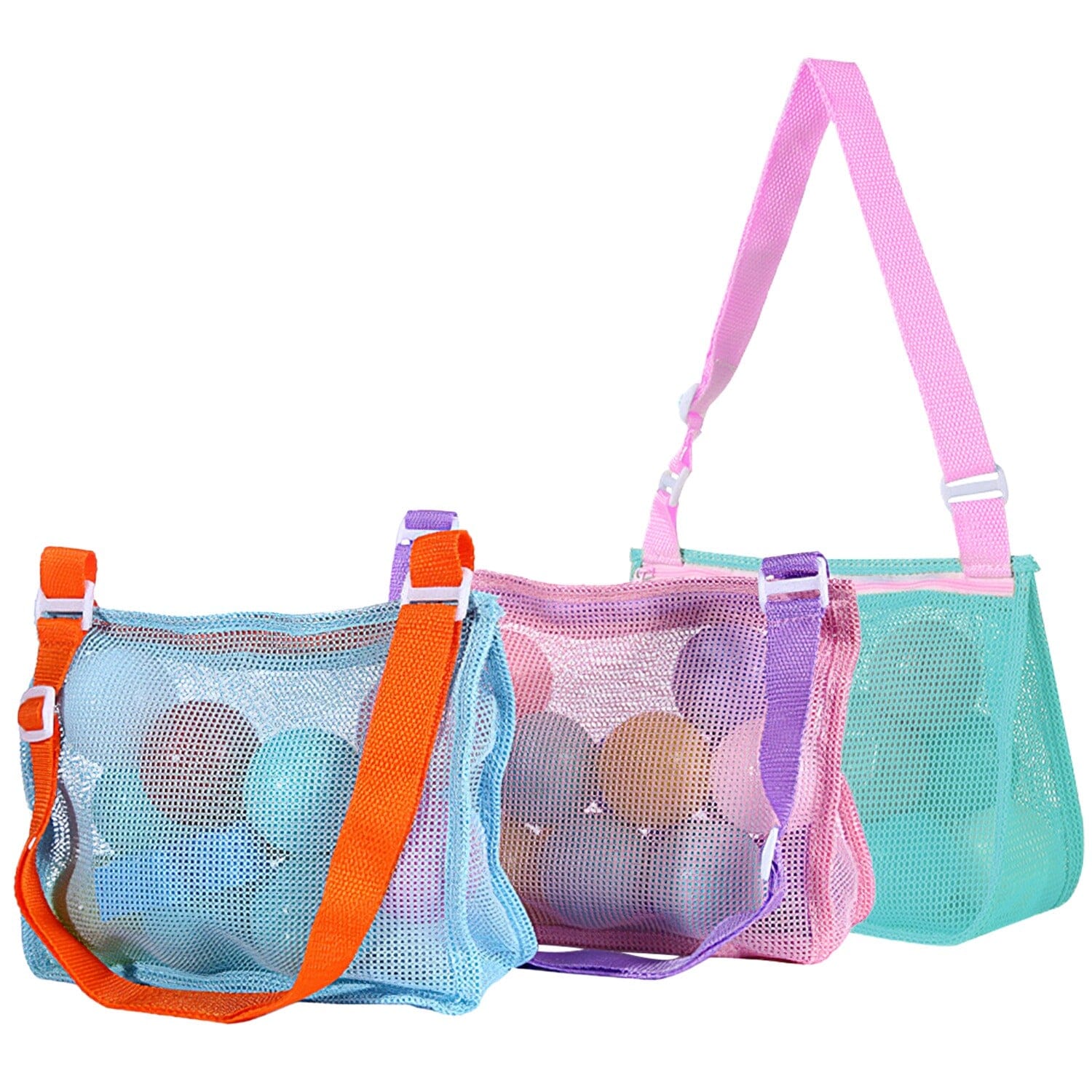 3-Pieces: Beach Mesh Bags Seashell Sand Tote Bag Cheapest Pice For Sale