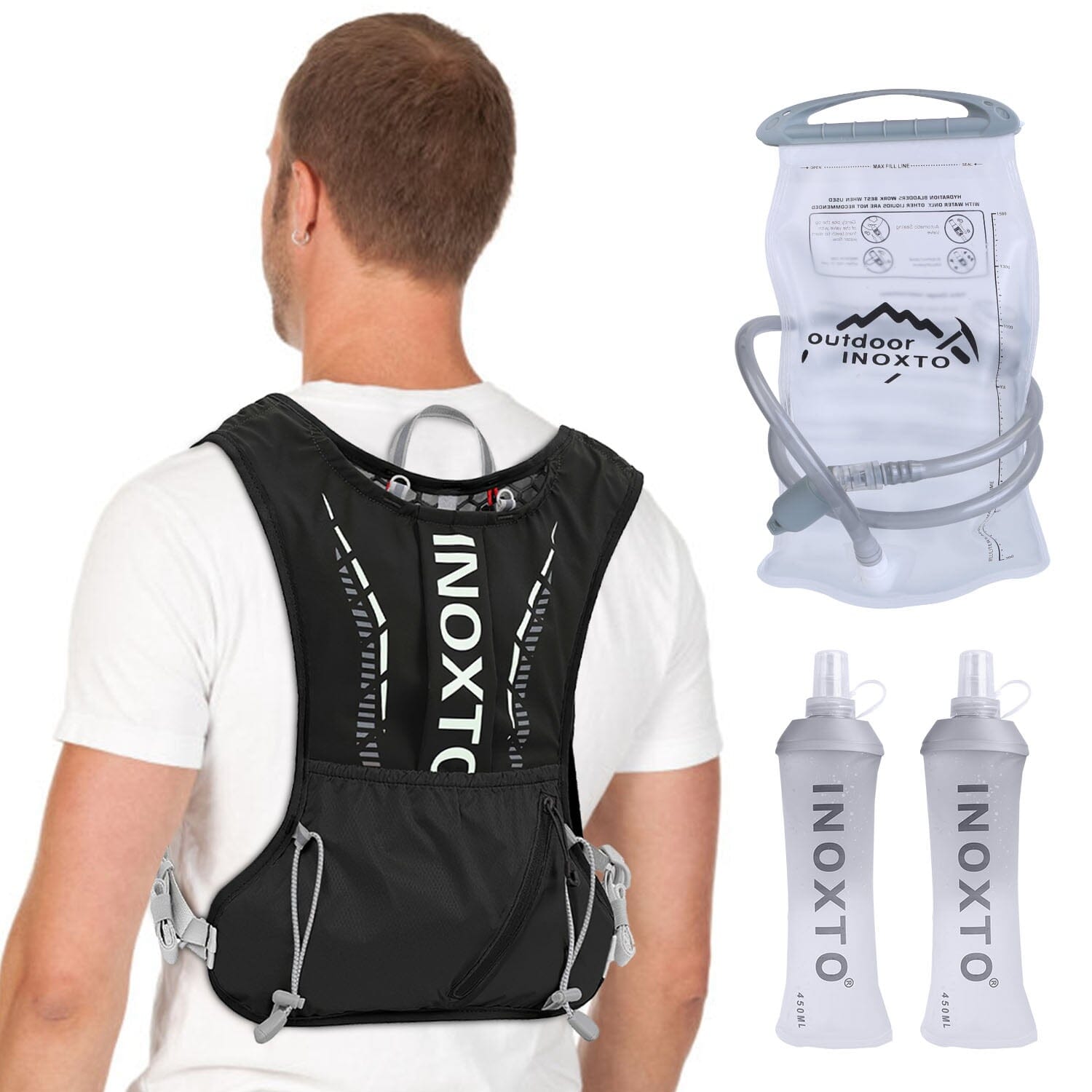 Sport Hydration Vest Running Backpack with 15oz, 50oz Water Bladder Countdown Package Online