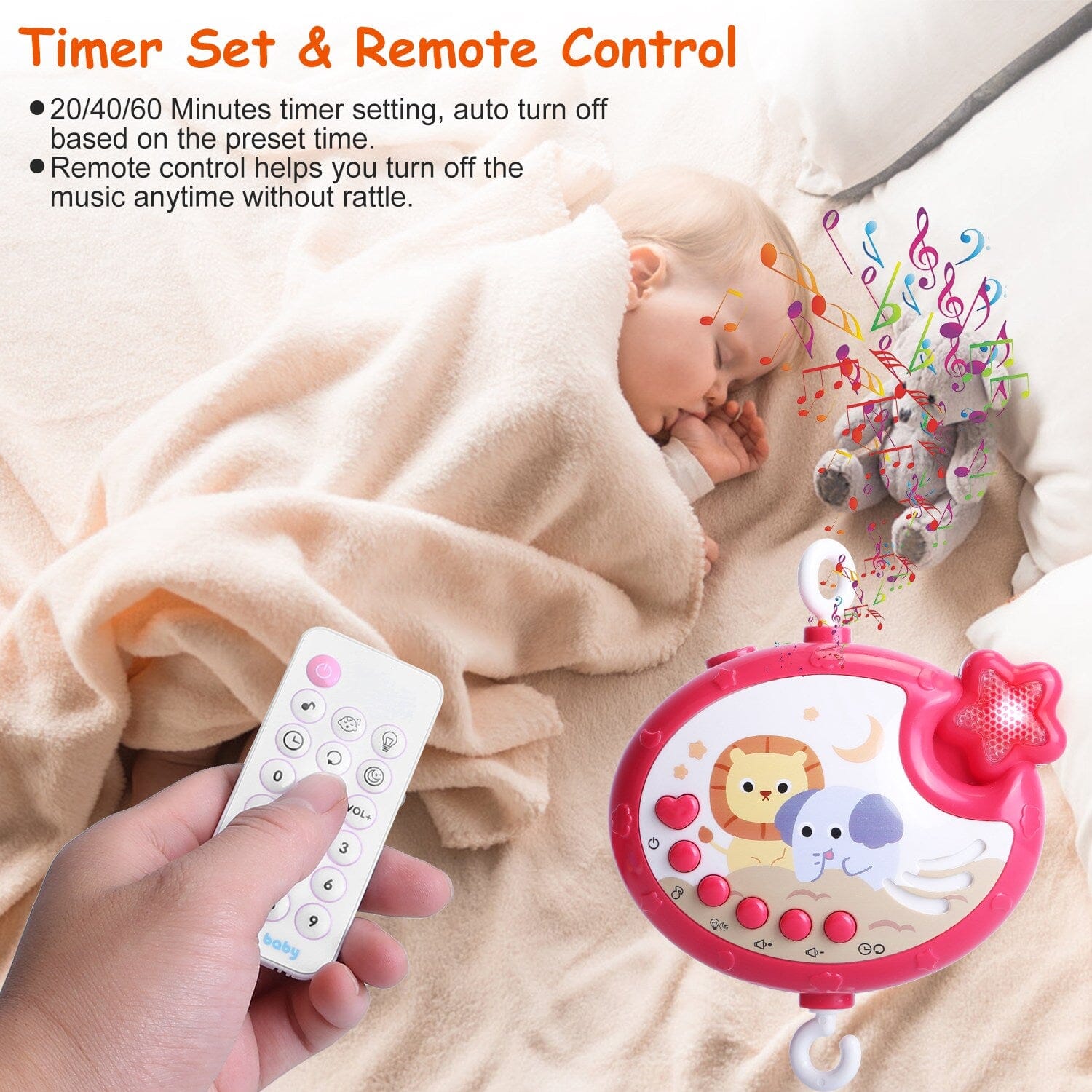 Baby Musical Crib Bed Bell Rotating Mobile Star Projection Inexpensive Cheap Online