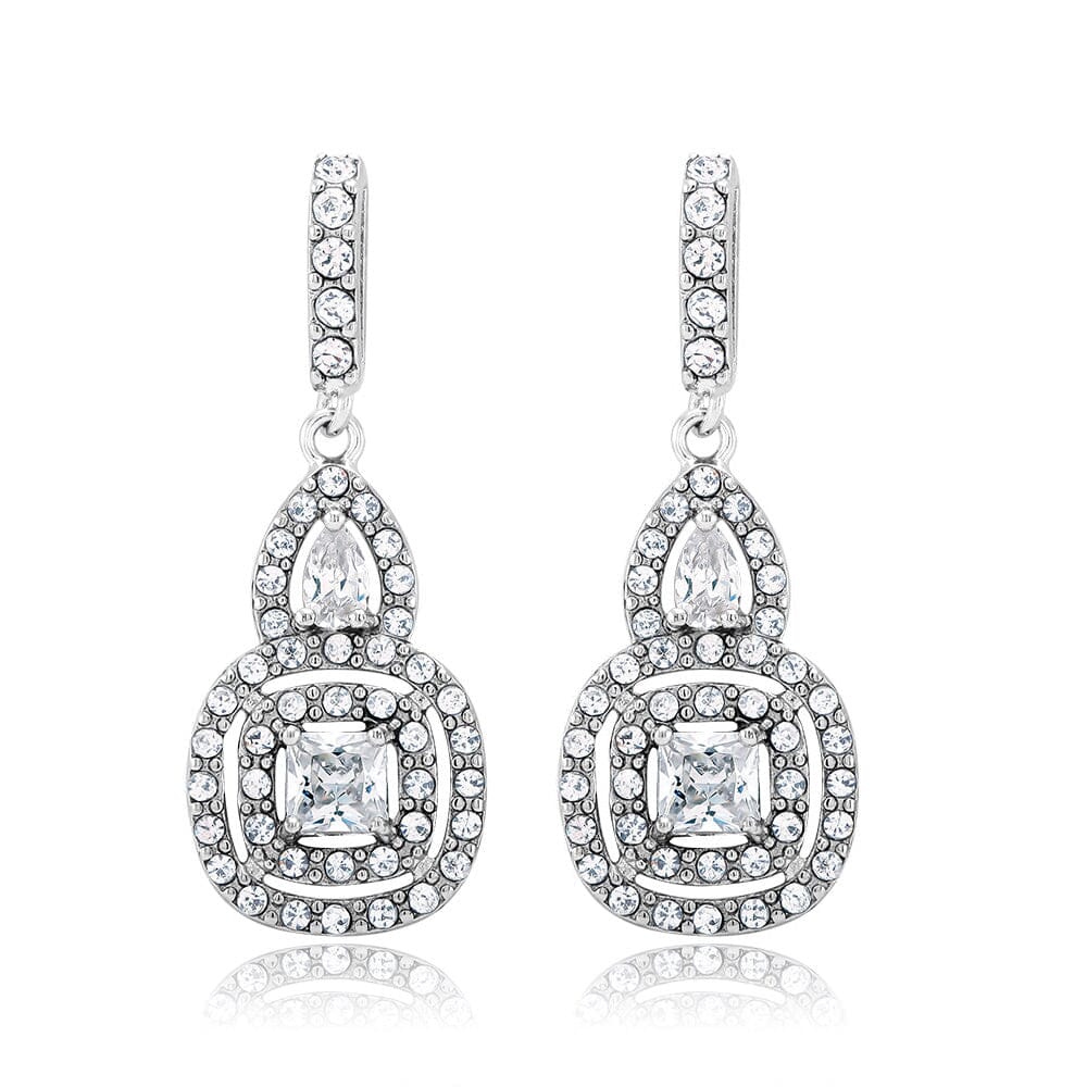 Cubic Zirconia Double Halo Drop Earrings Buy Cheap Many Kinds Of