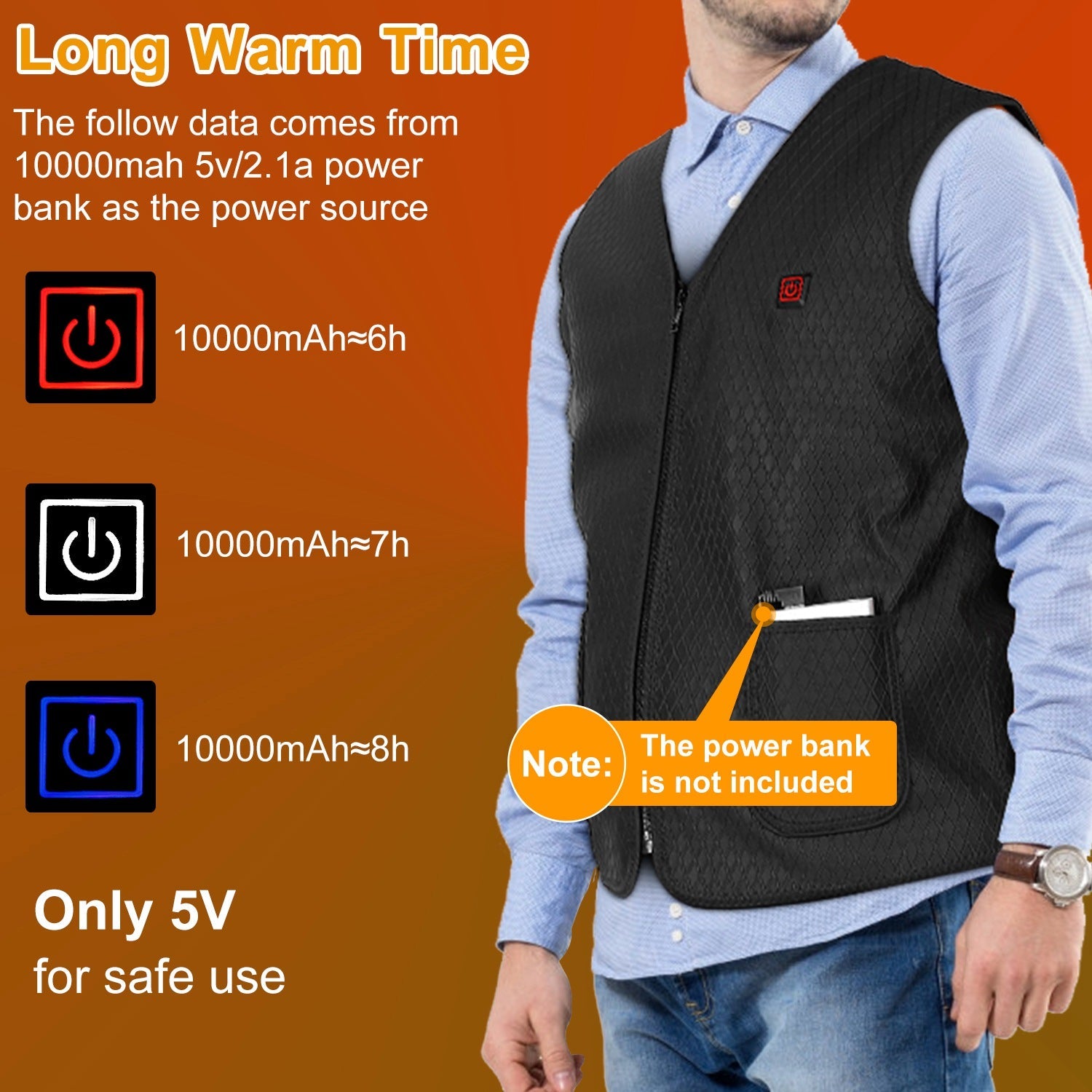 Heat Jacket Vest with 3 Adjustable Temperatures Sale Cheap Pices