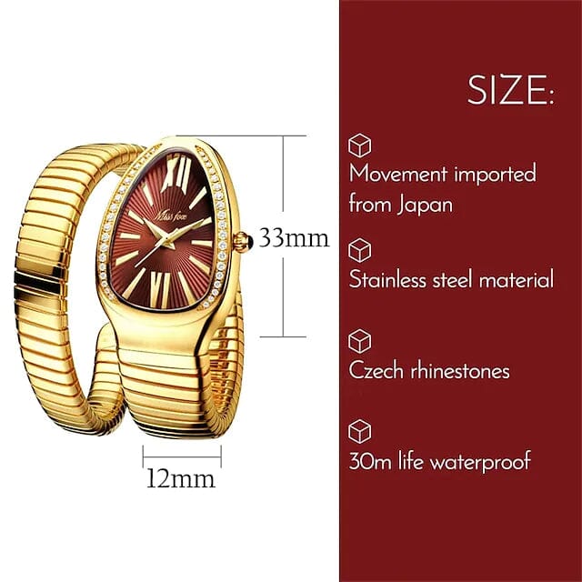 Women's Snake Shape Luxury Wrist Watch Amazon Footaction