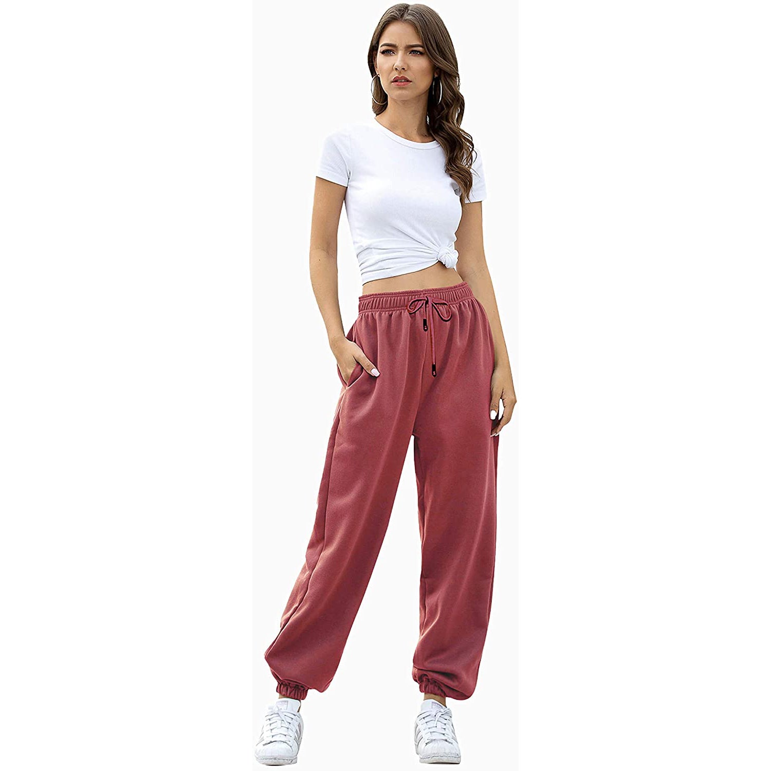 Womens Belted Sweatpants with Pockets Sale Fast Delivery