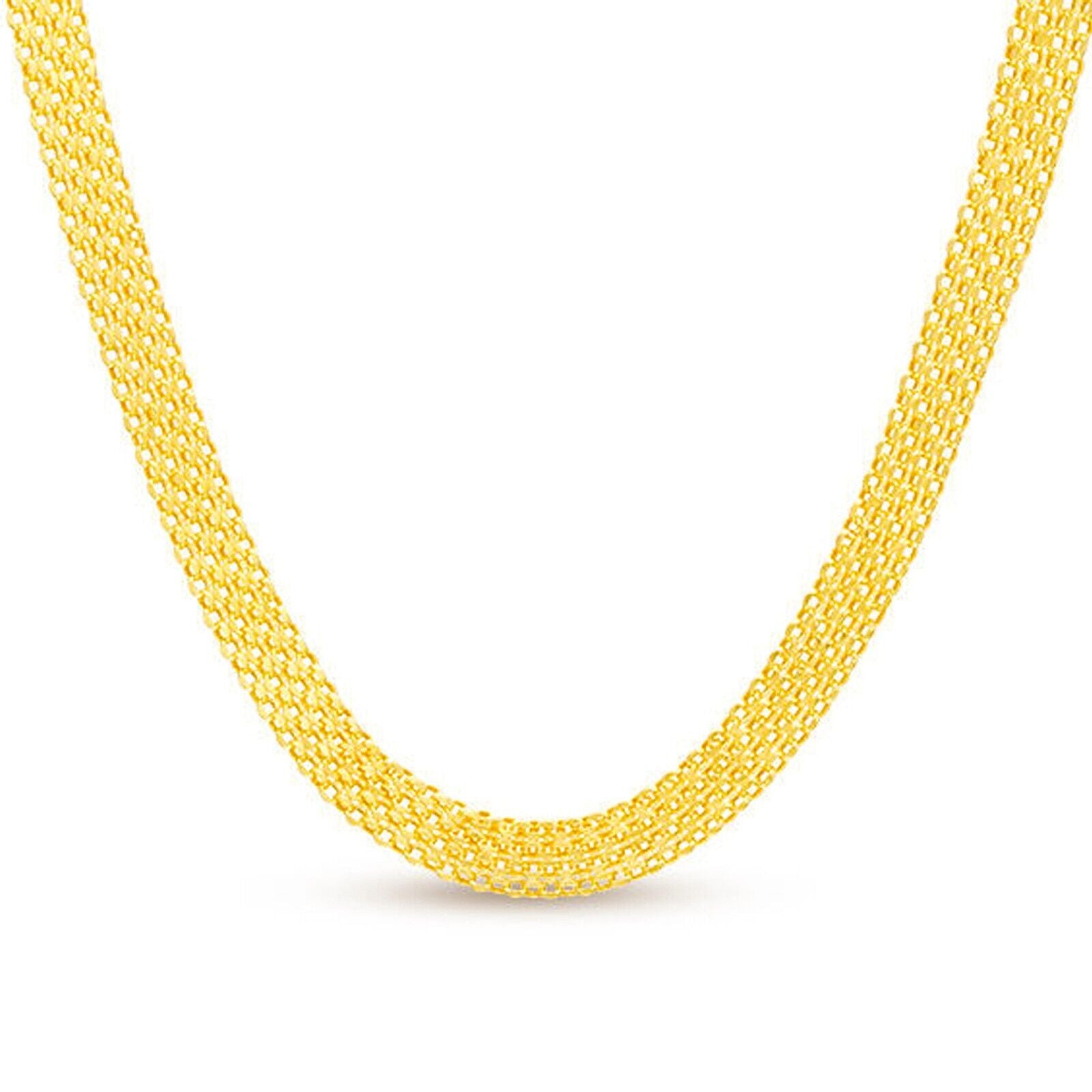 14K Yellow Solid Gold Round Bismark Chain Necklace 6MM Buy Cheap Pay With Visa