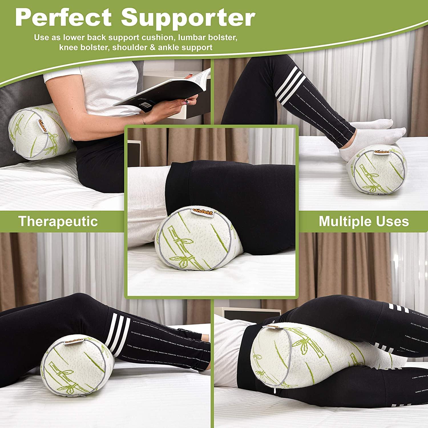 Neck Roll Pillow with Blue Shredded Foam Filling for Sleeping or Support Free Shipping In China